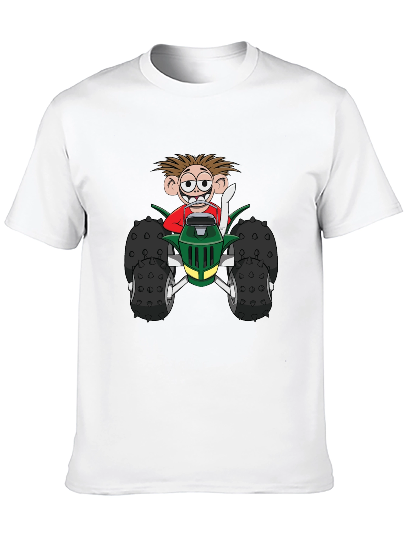 Cartoon Monster Truck Graphic Tee - Black
