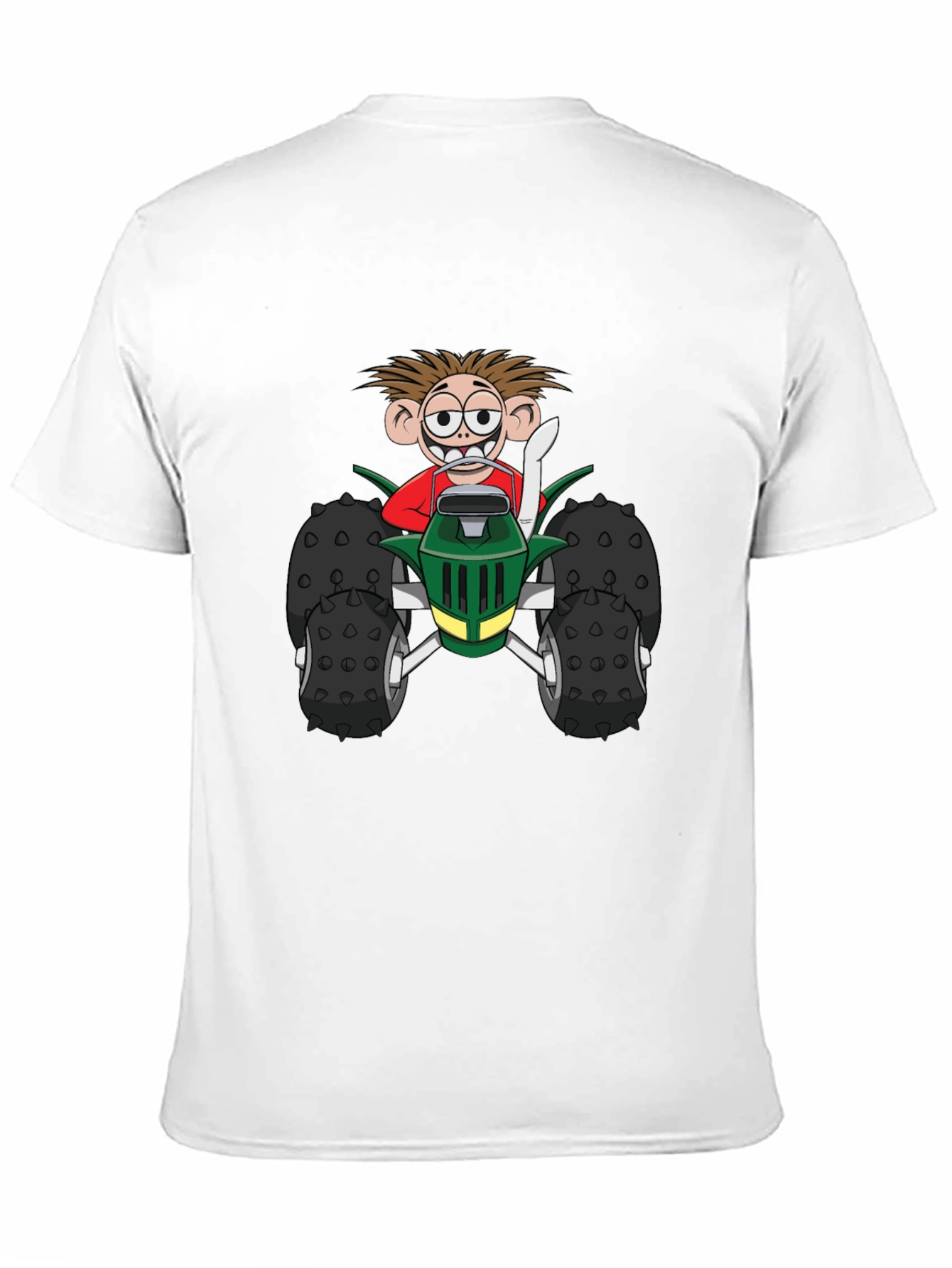 Cartoon Monster Truck Graphic Tee - Black