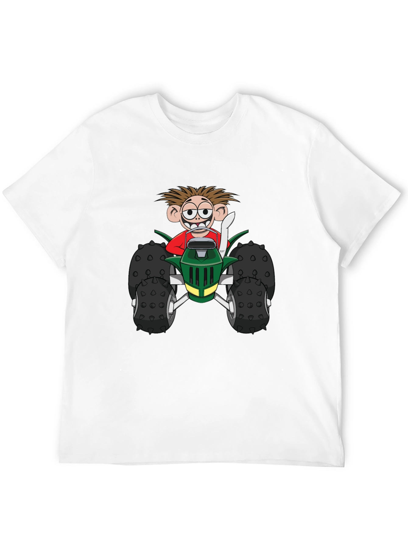 Cartoon Monster Truck Graphic Tee - Black