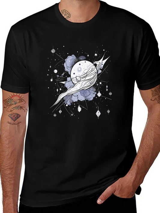 Celestial Dreamscape Black T-Shirt
