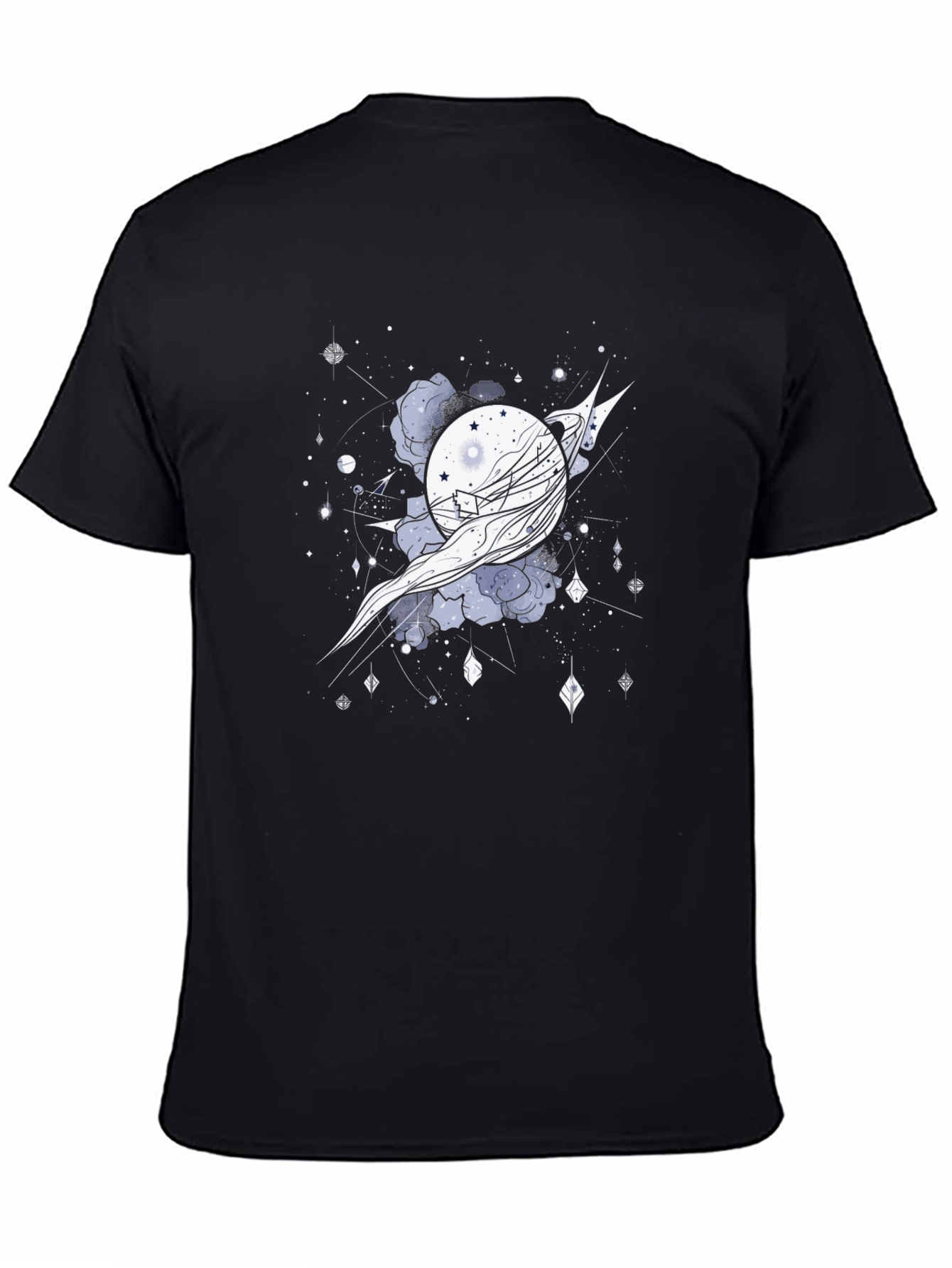 Celestial Dreamscape Black T-Shirt