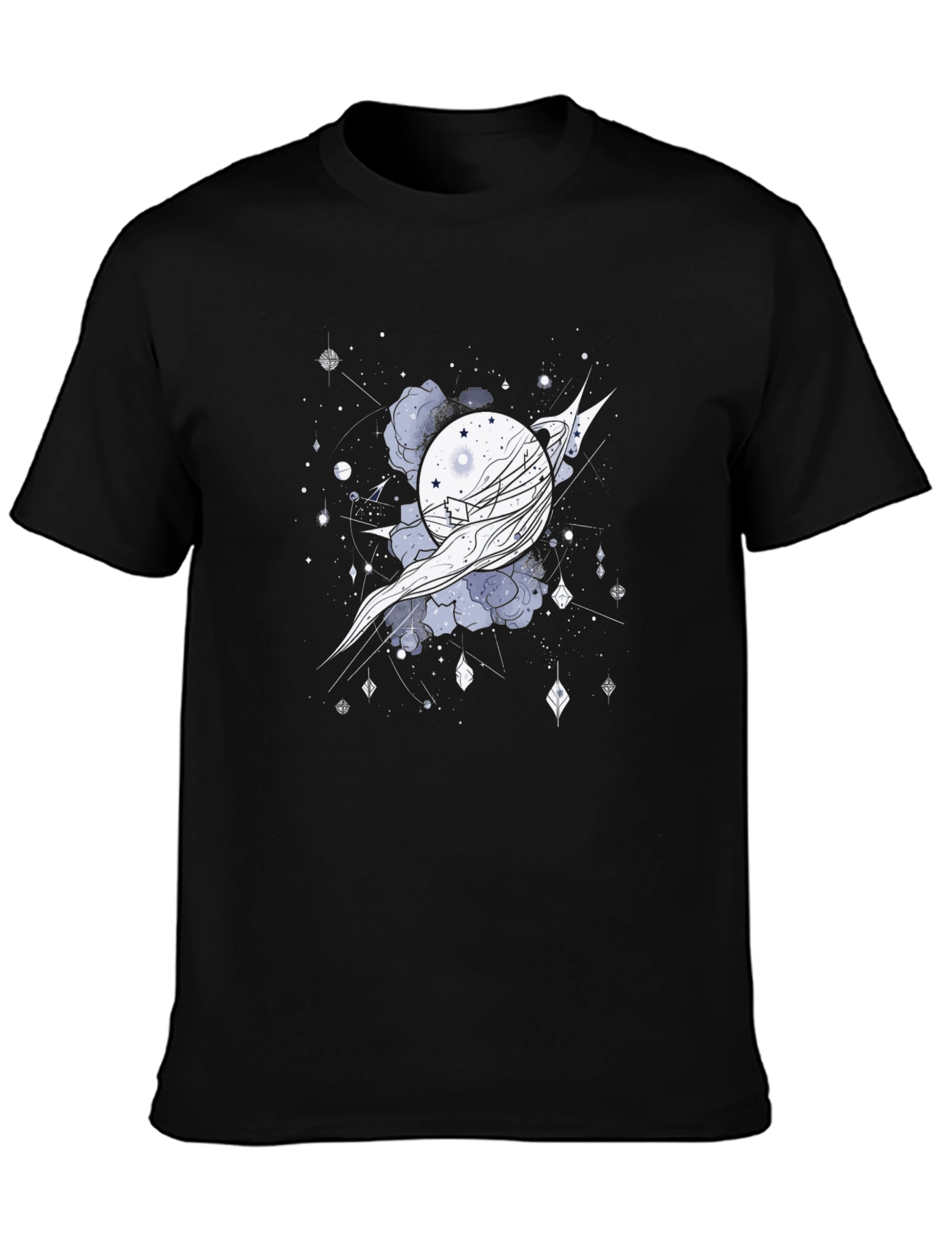 Celestial Dreamscape Black T-Shirt