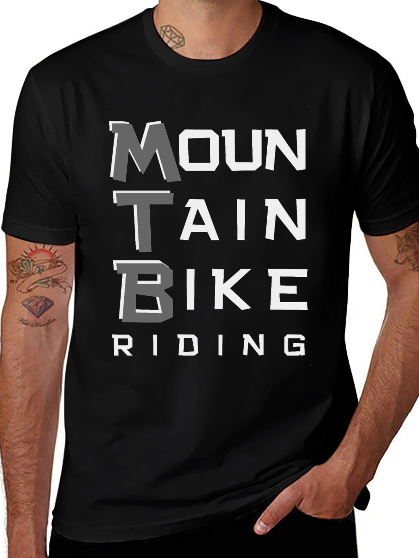 MTB Mountain Bike Riding Graphic Tee - Black