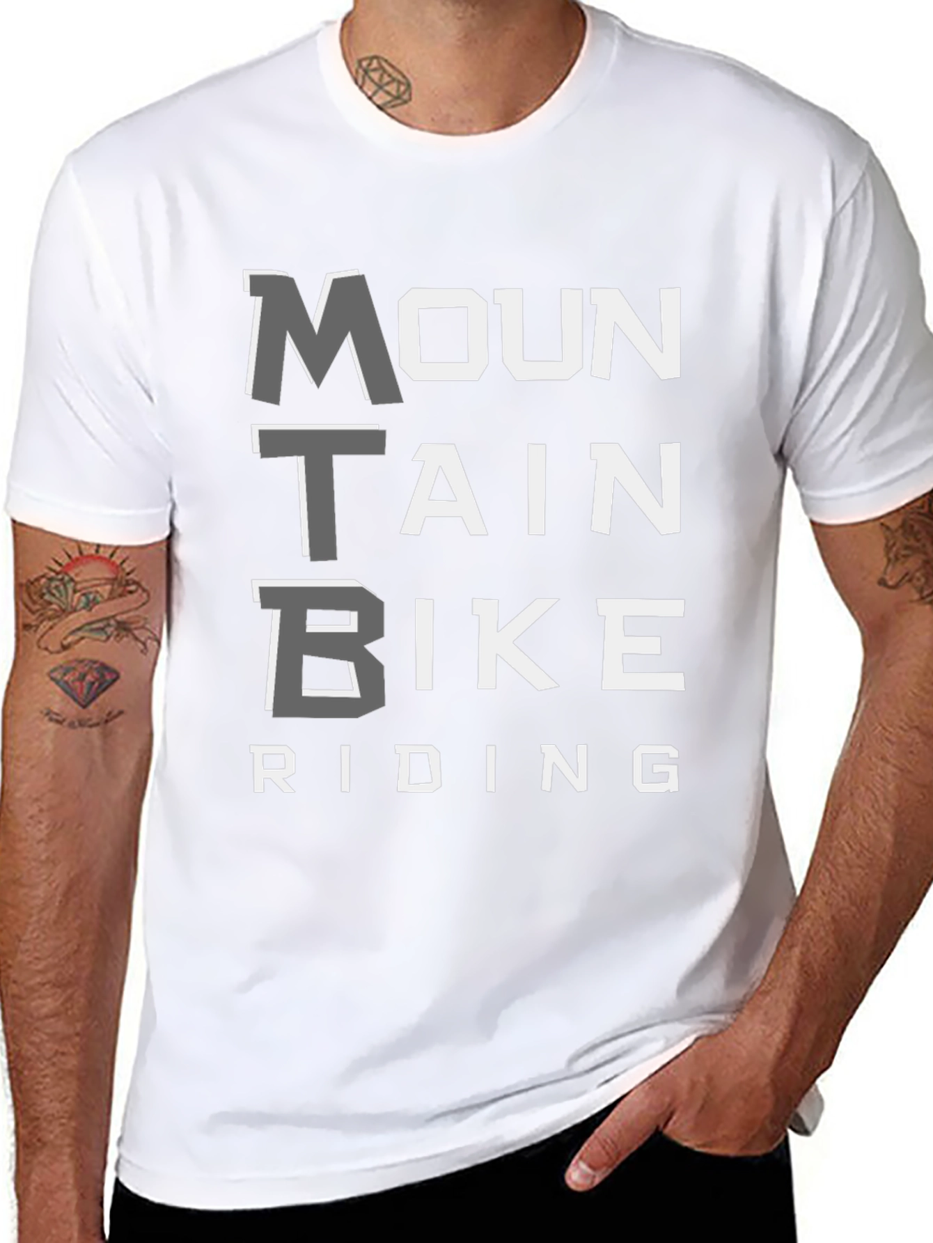 MTB Mountain Bike Riding Graphic Tee - Black