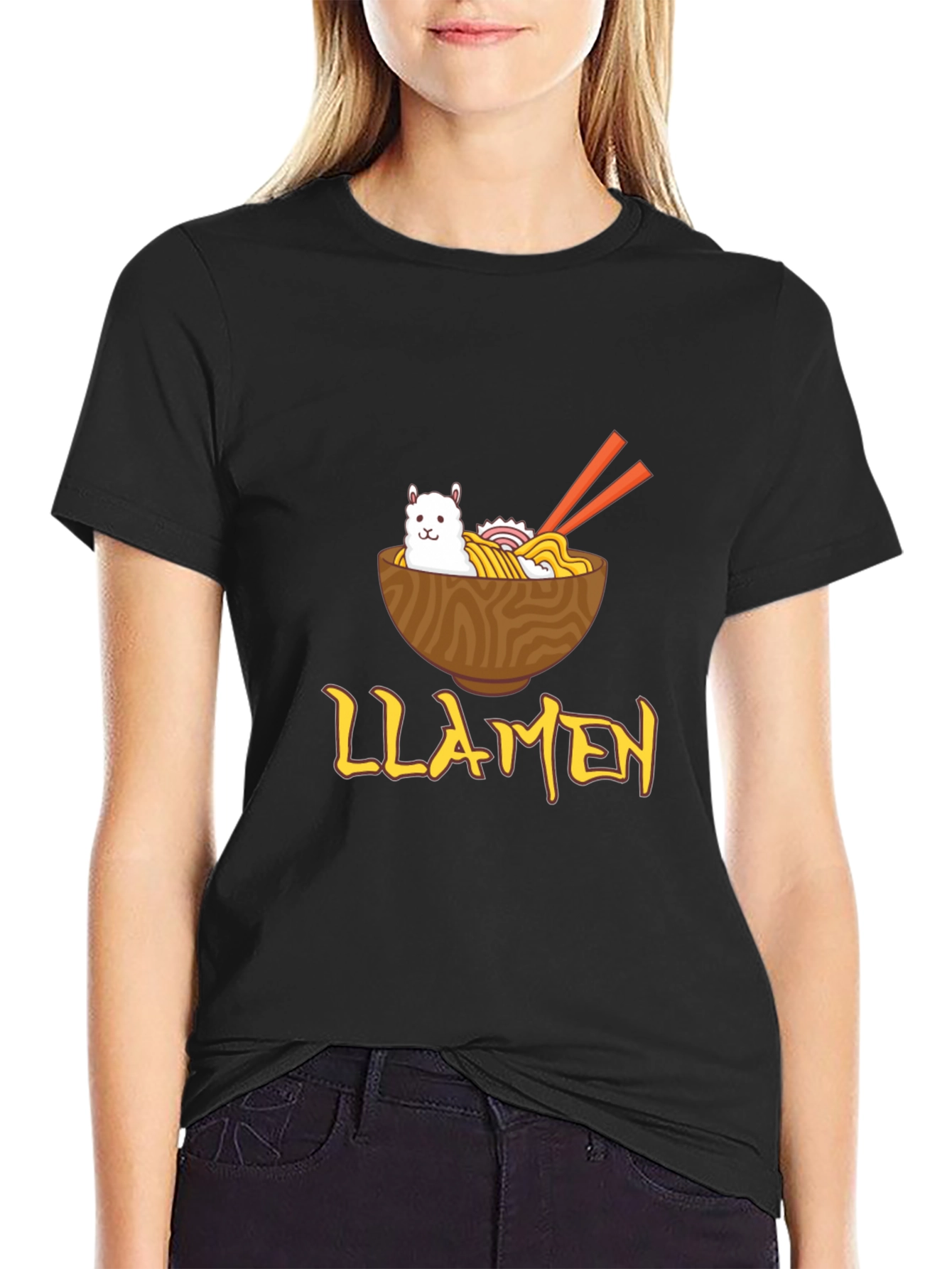 Llamen Ramen Funny Graphic T-Shirt