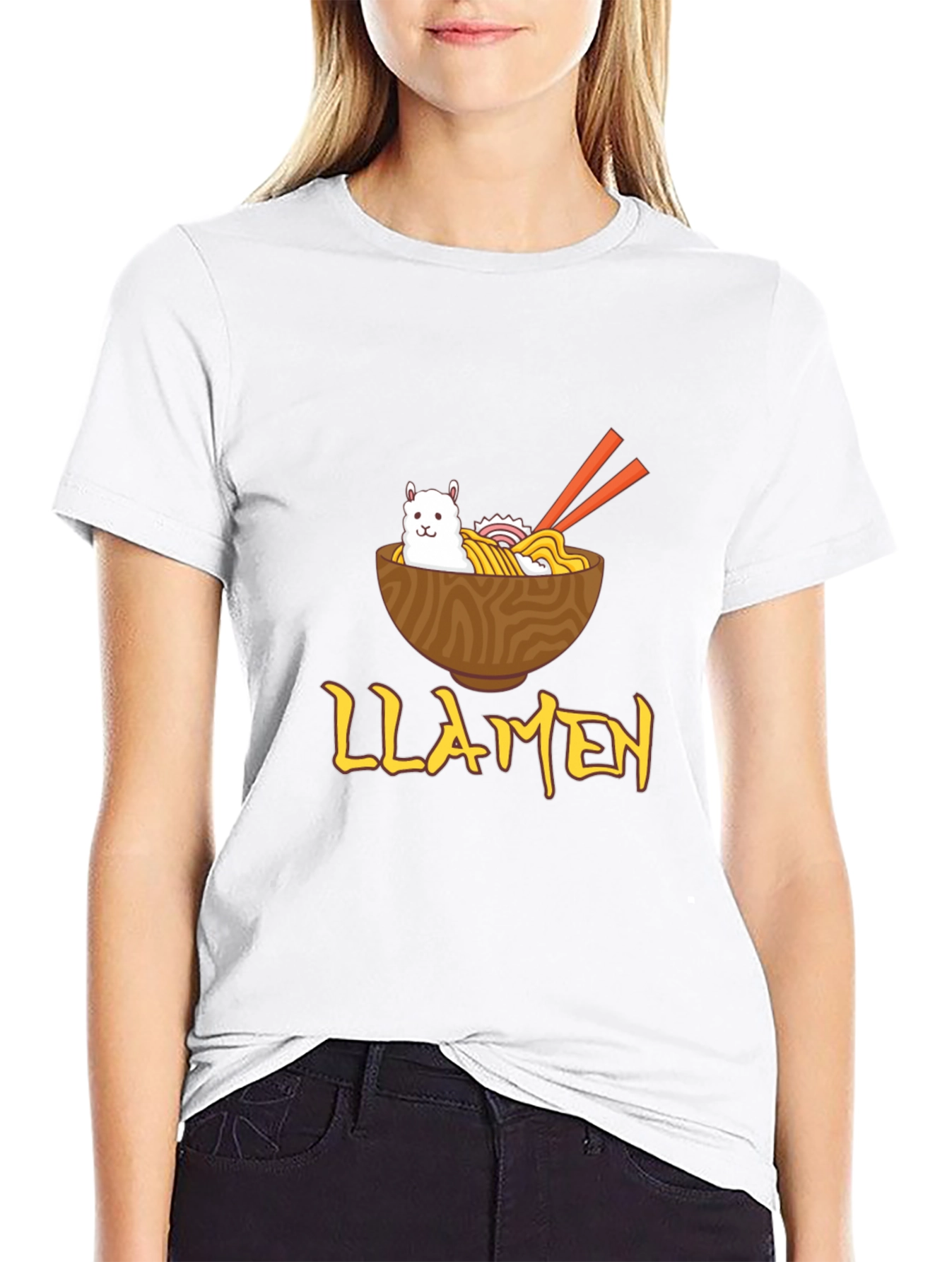 Llamen Ramen Funny Graphic T-Shirt