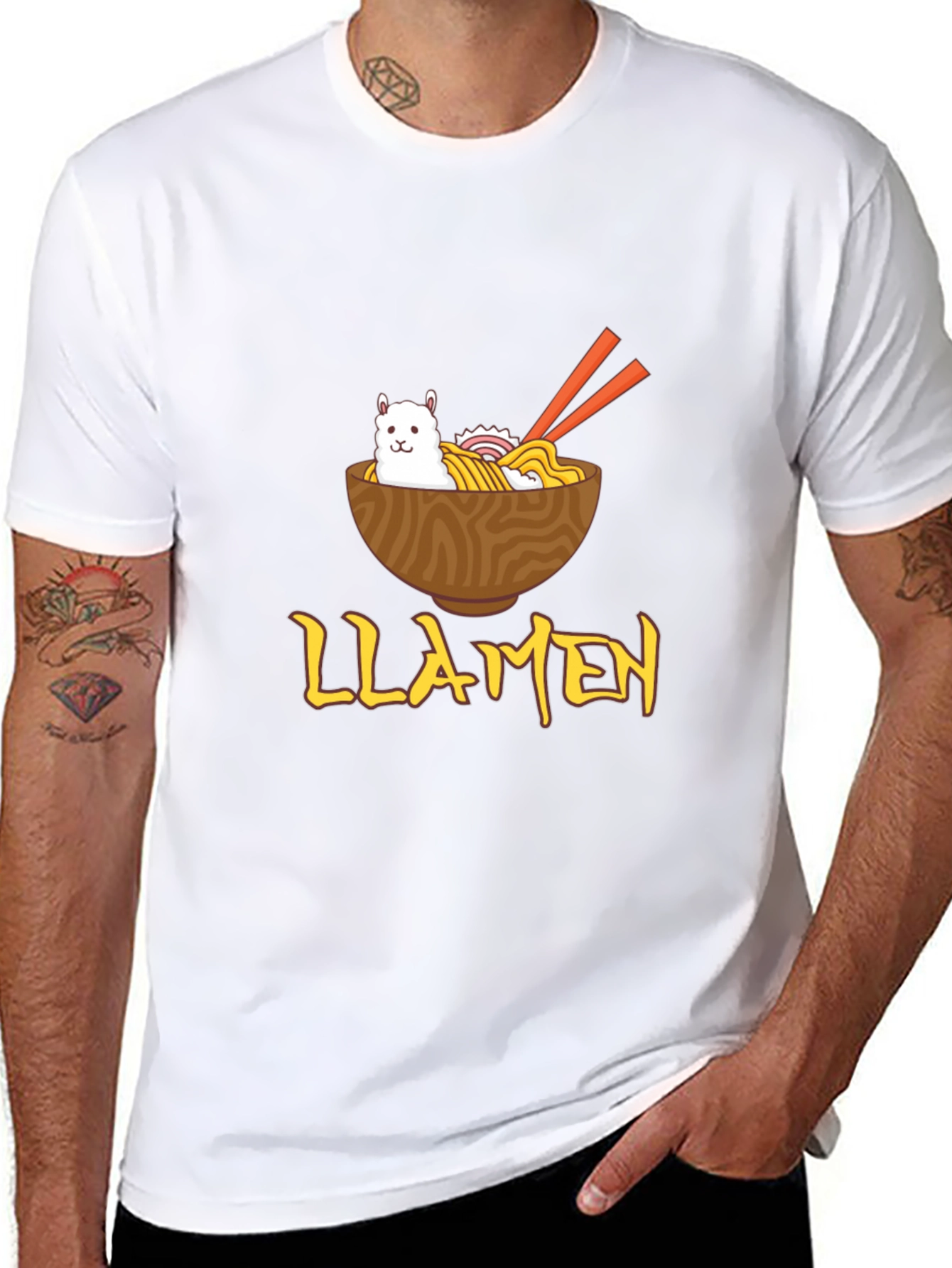 Llamen Ramen Funny Graphic T-Shirt