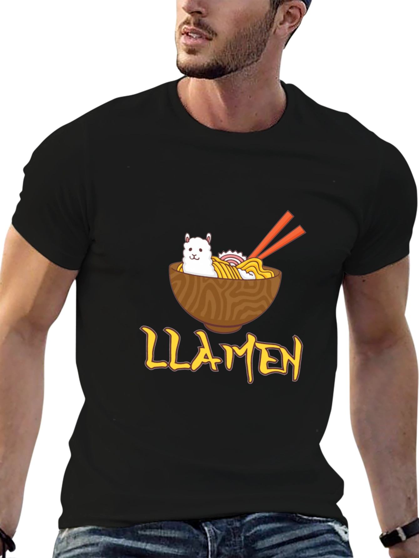 Llamen Ramen Funny Graphic T-Shirt