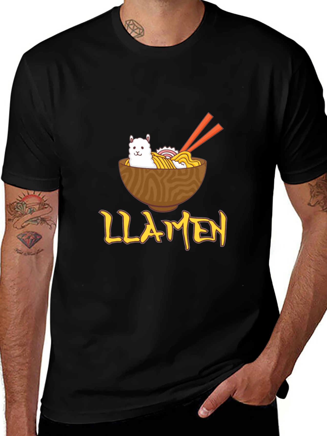 Llamen Ramen Funny Graphic T-Shirt