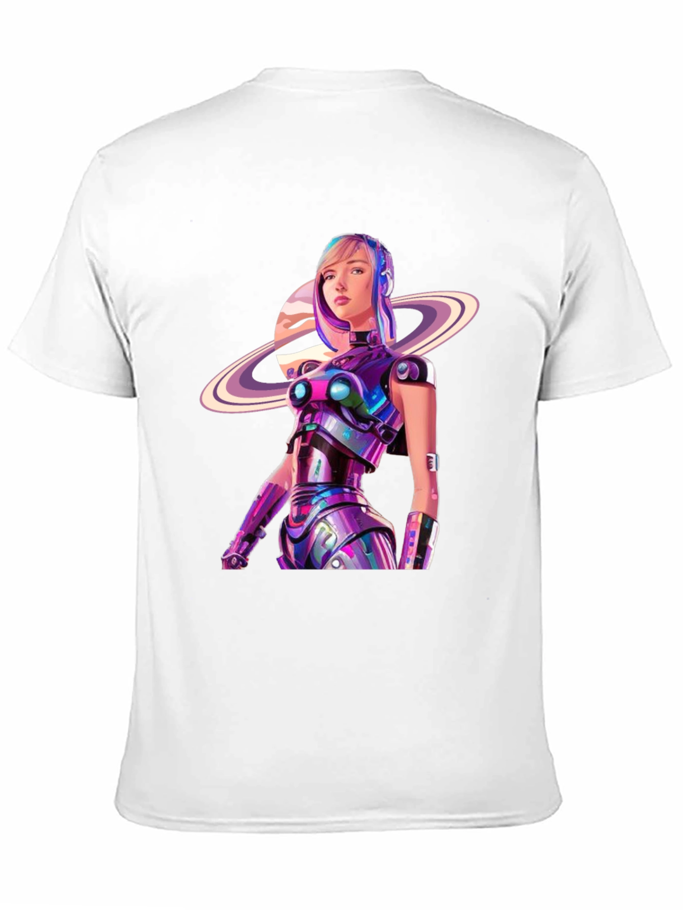 Futuristic Robot Girl Graphic T-Shirt