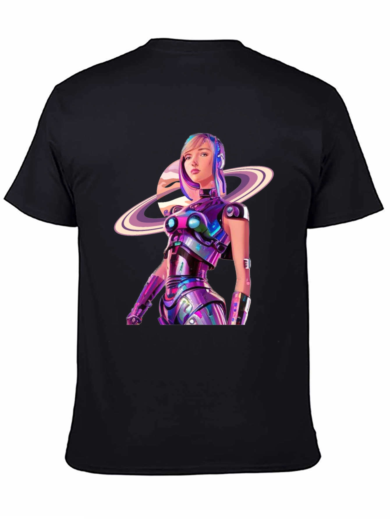 Futuristic Robot Girl Graphic T-Shirt
