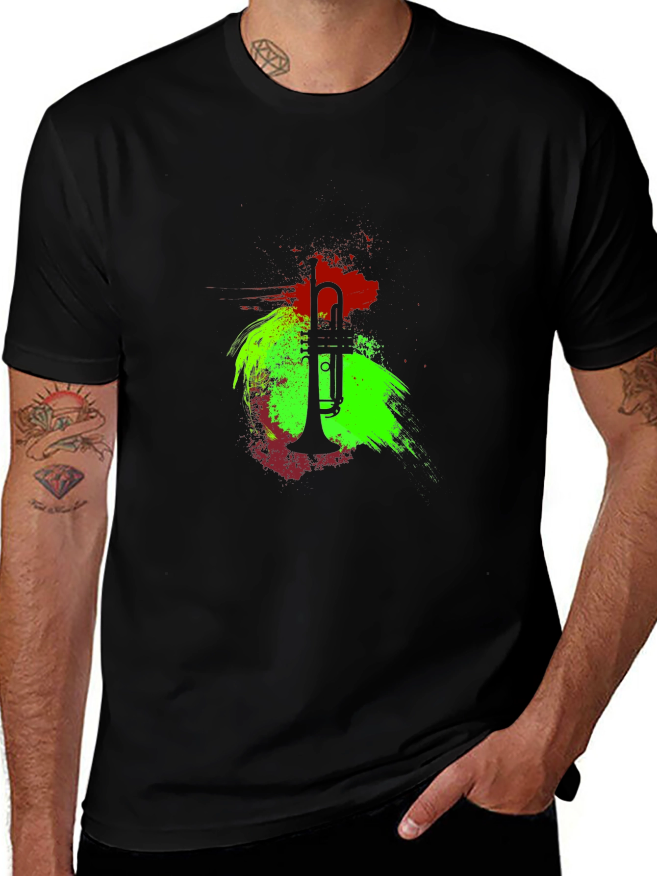 Trumpet Graphic Tee - Stylish Music Lover T-Shirt