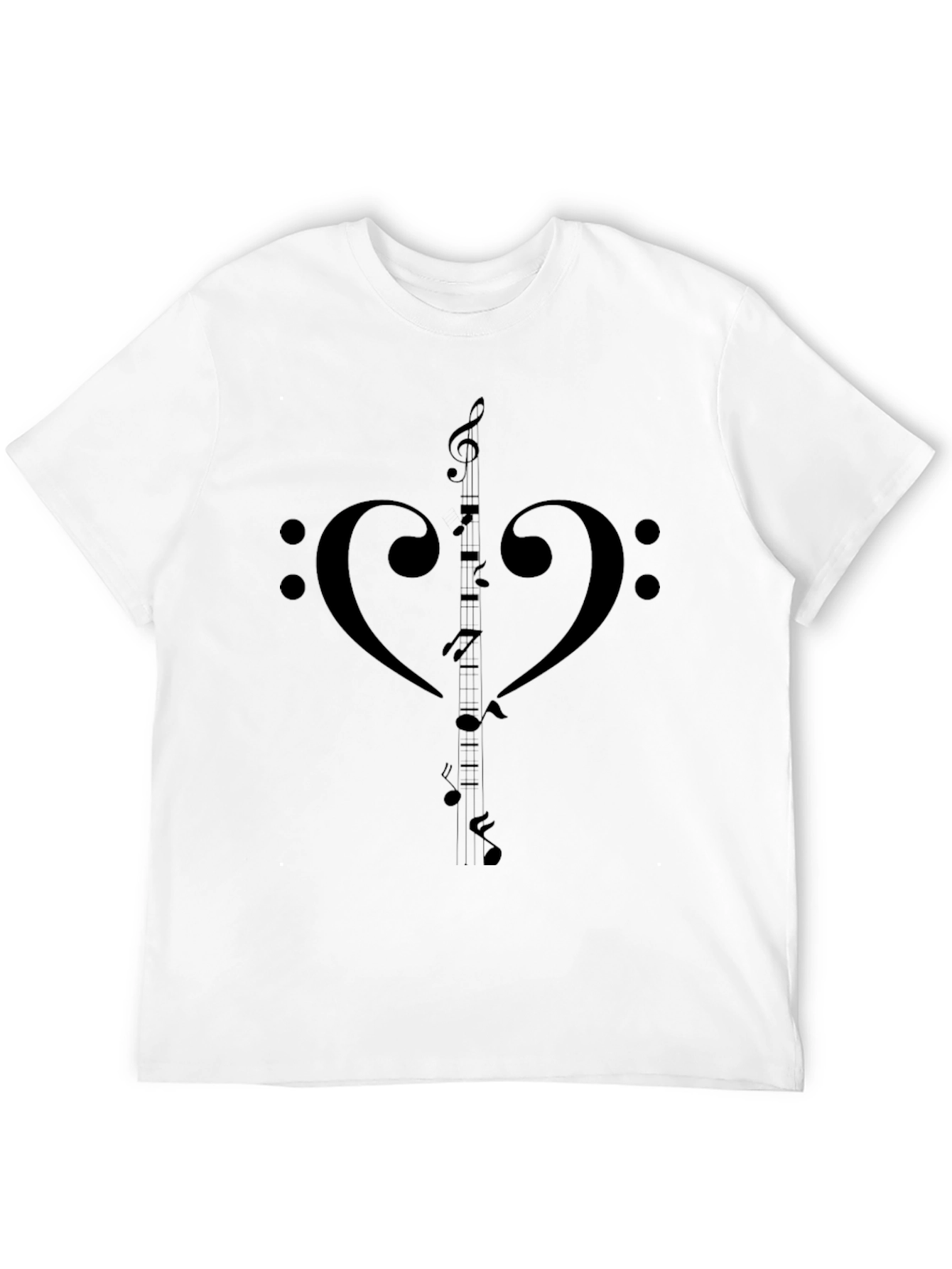 Musical Heartbeat Graphic Tee - Black T-Shirt