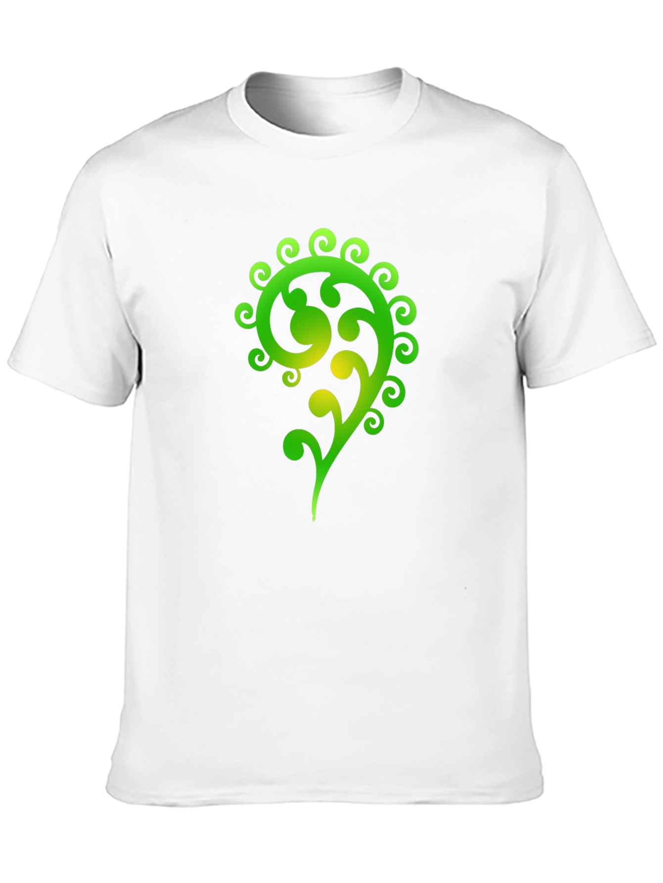 Green Swirl Graphic Black T-Shirt