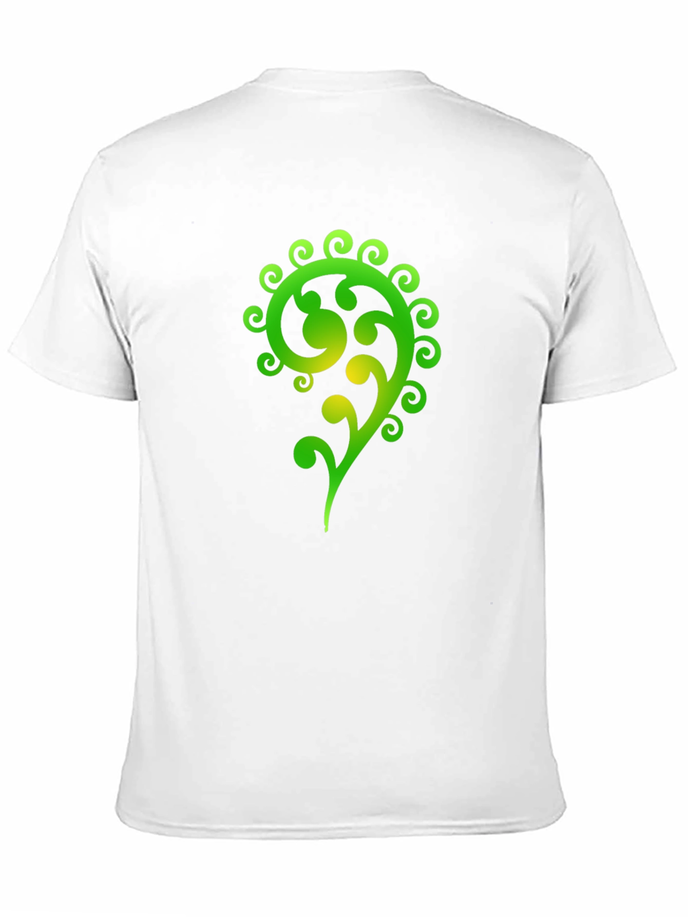 Green Swirl Graphic Black T-Shirt