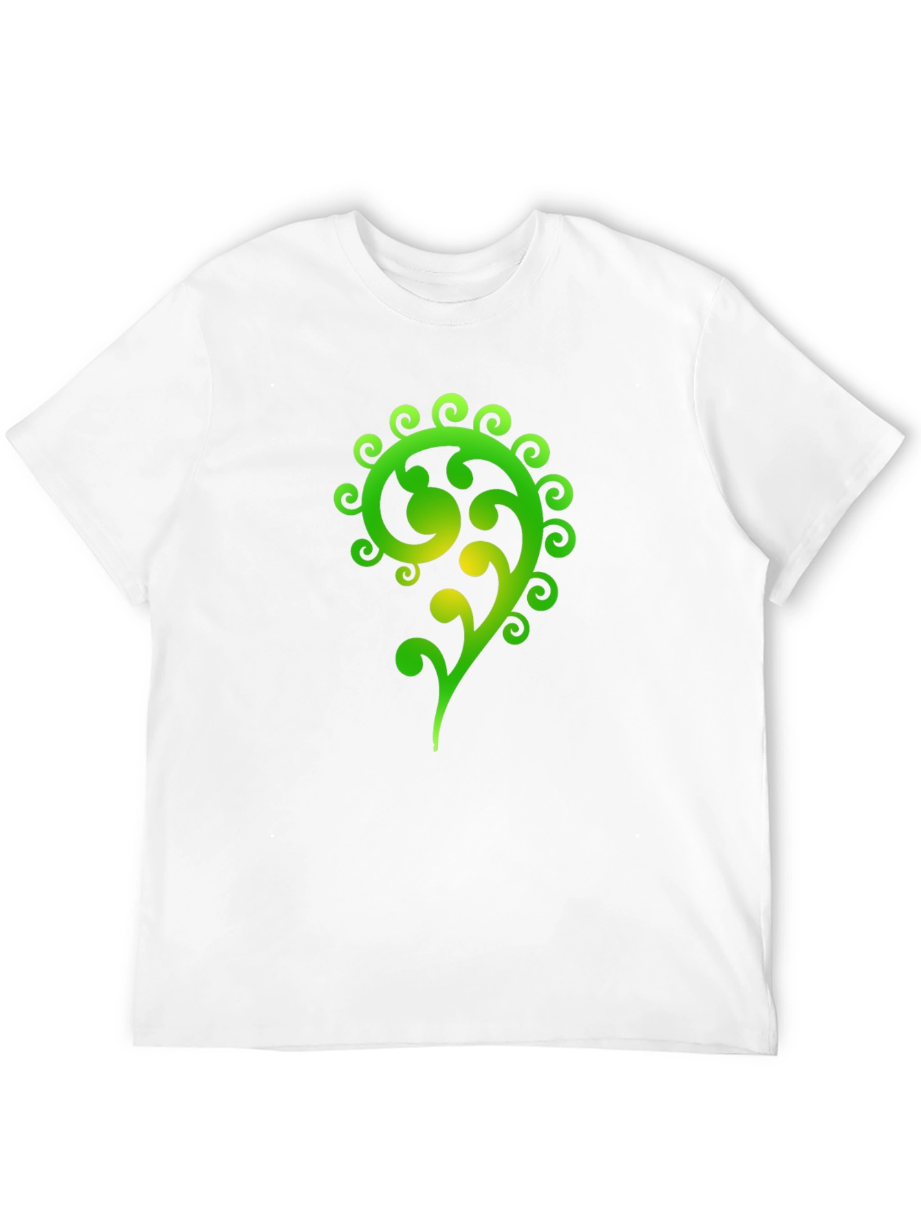 Green Swirl Graphic Black T-Shirt