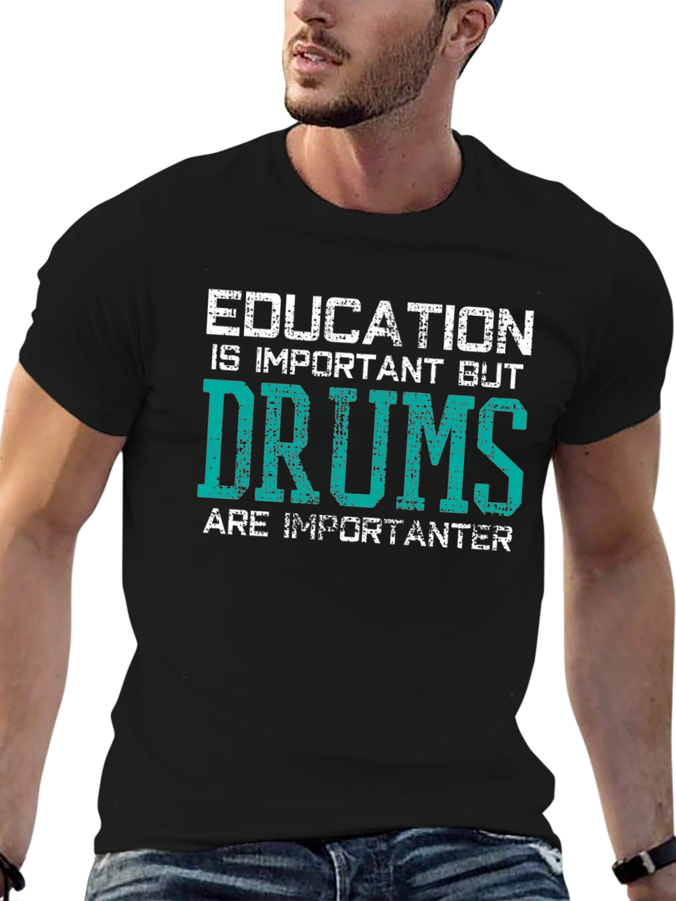 Funny Drums T-Shirt - Education vs. Drums