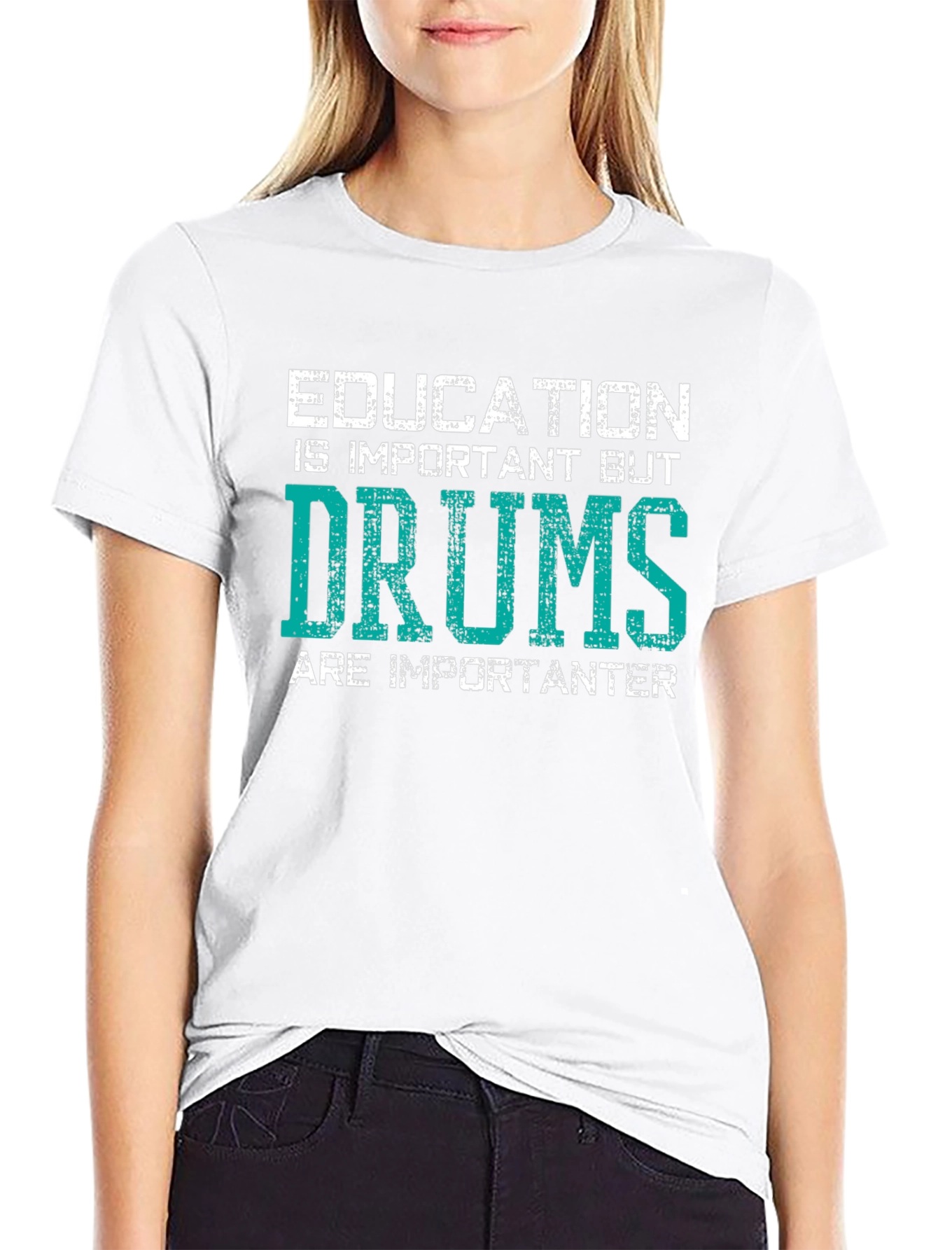 Funny Drums T-Shirt - Education vs. Drums