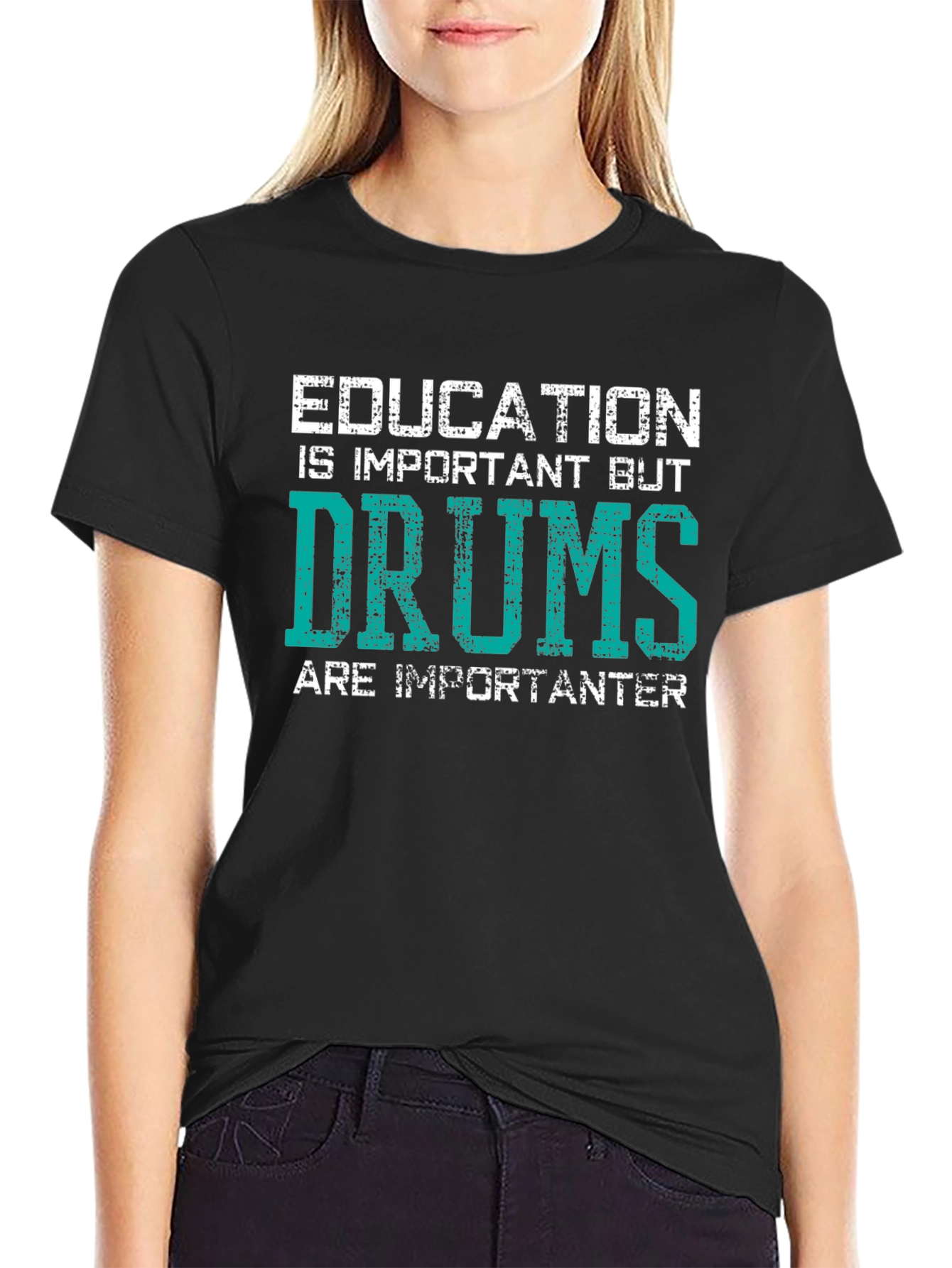 Funny Drums T-Shirt - Education vs. Drums
