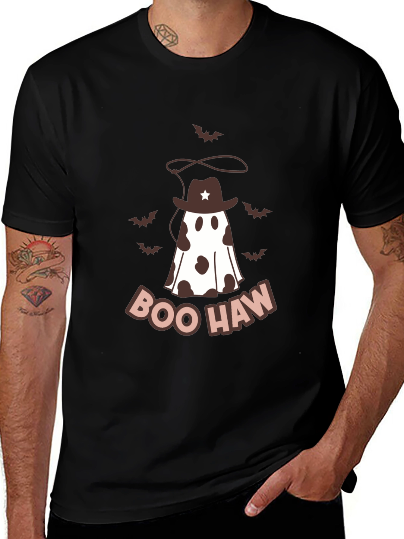 Boo Haw Cowboy Ghost Graphic Tee - Halloween Style