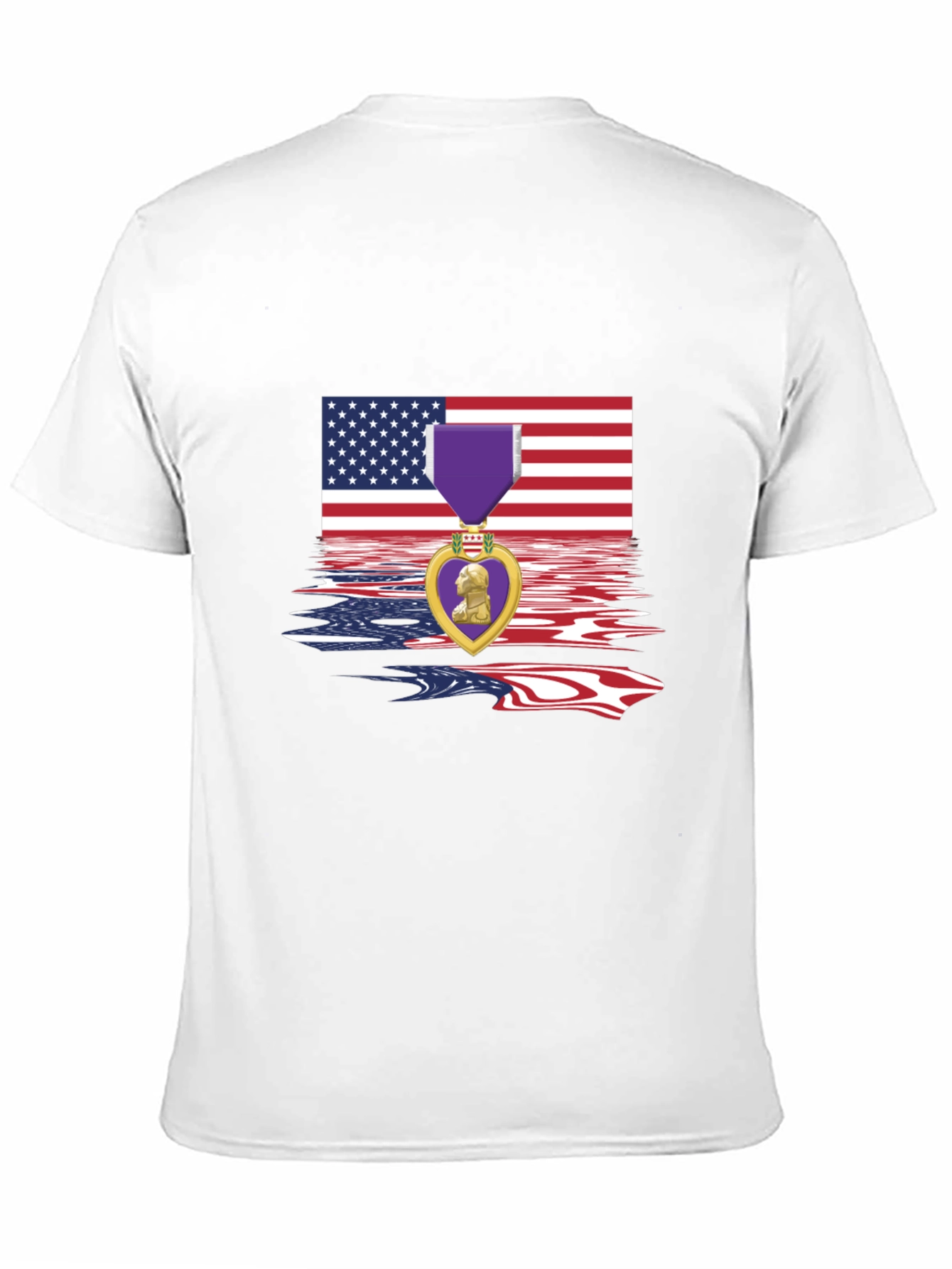 Patriotic Purple Heart USA Flag T-Shirt