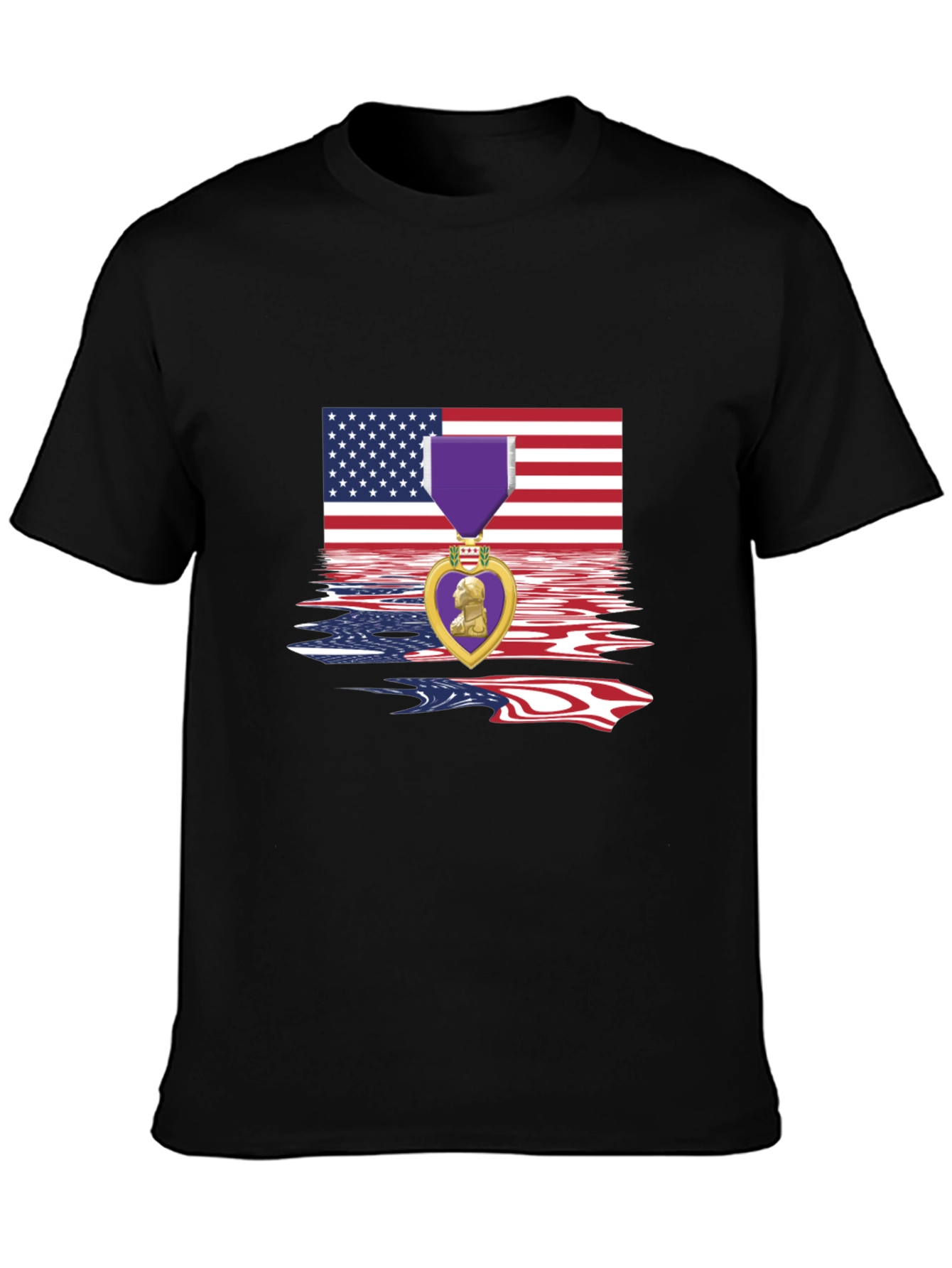 Patriotic Purple Heart USA Flag T-Shirt