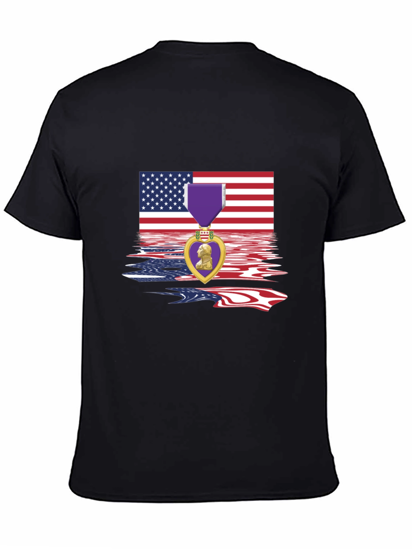 Patriotic Purple Heart USA Flag T-Shirt