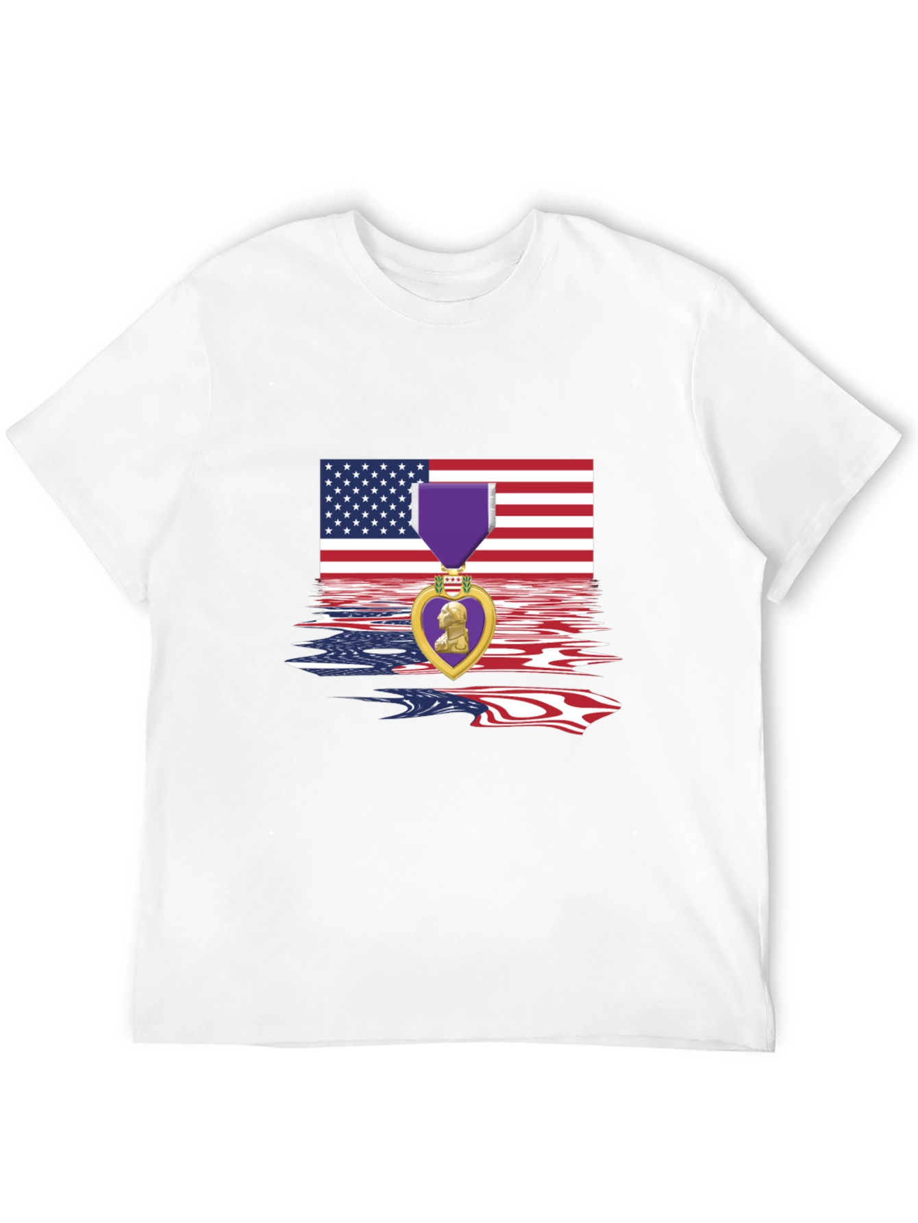 Patriotic Purple Heart USA Flag T-Shirt