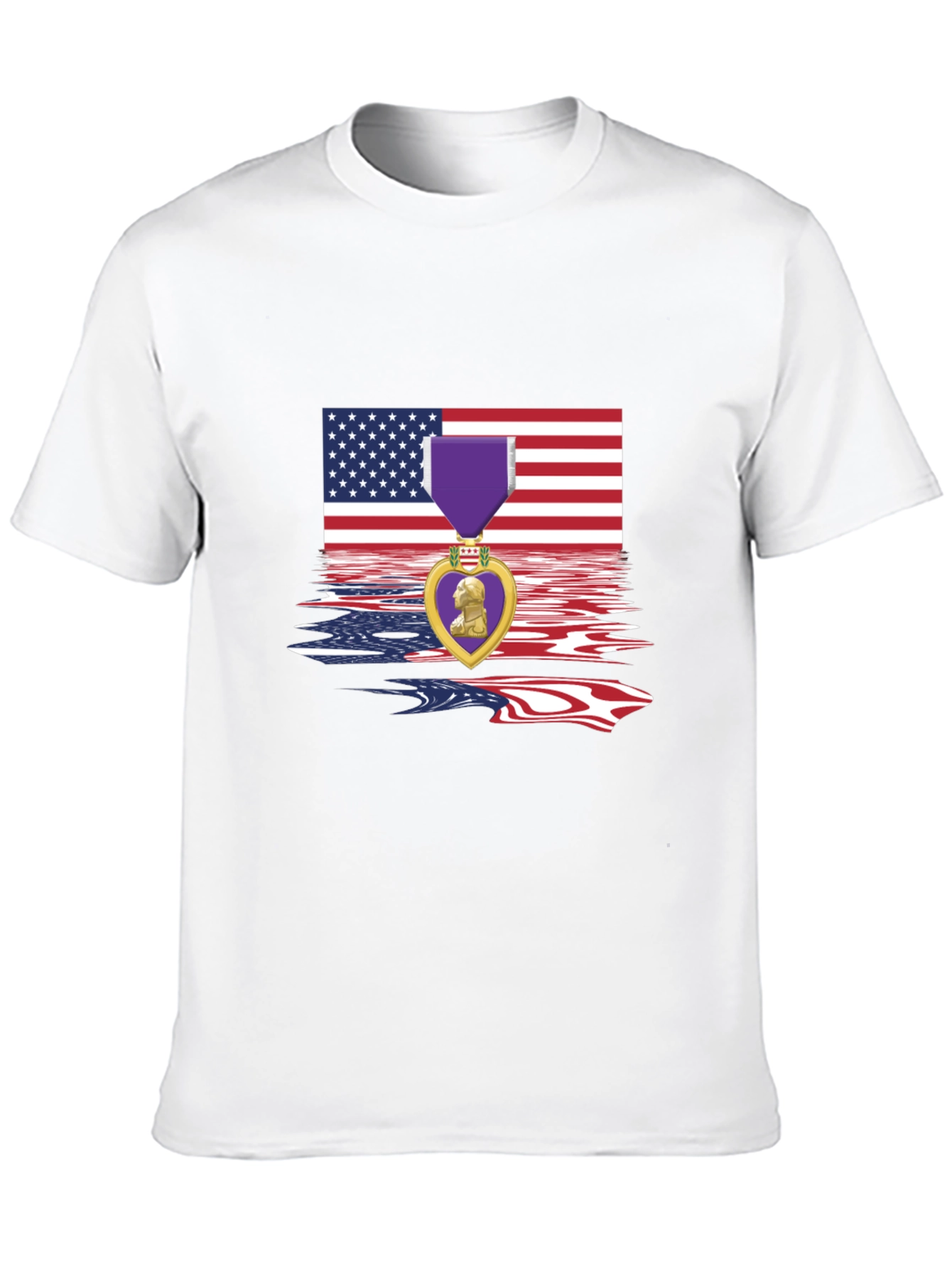 Patriotic Purple Heart USA Flag T-Shirt