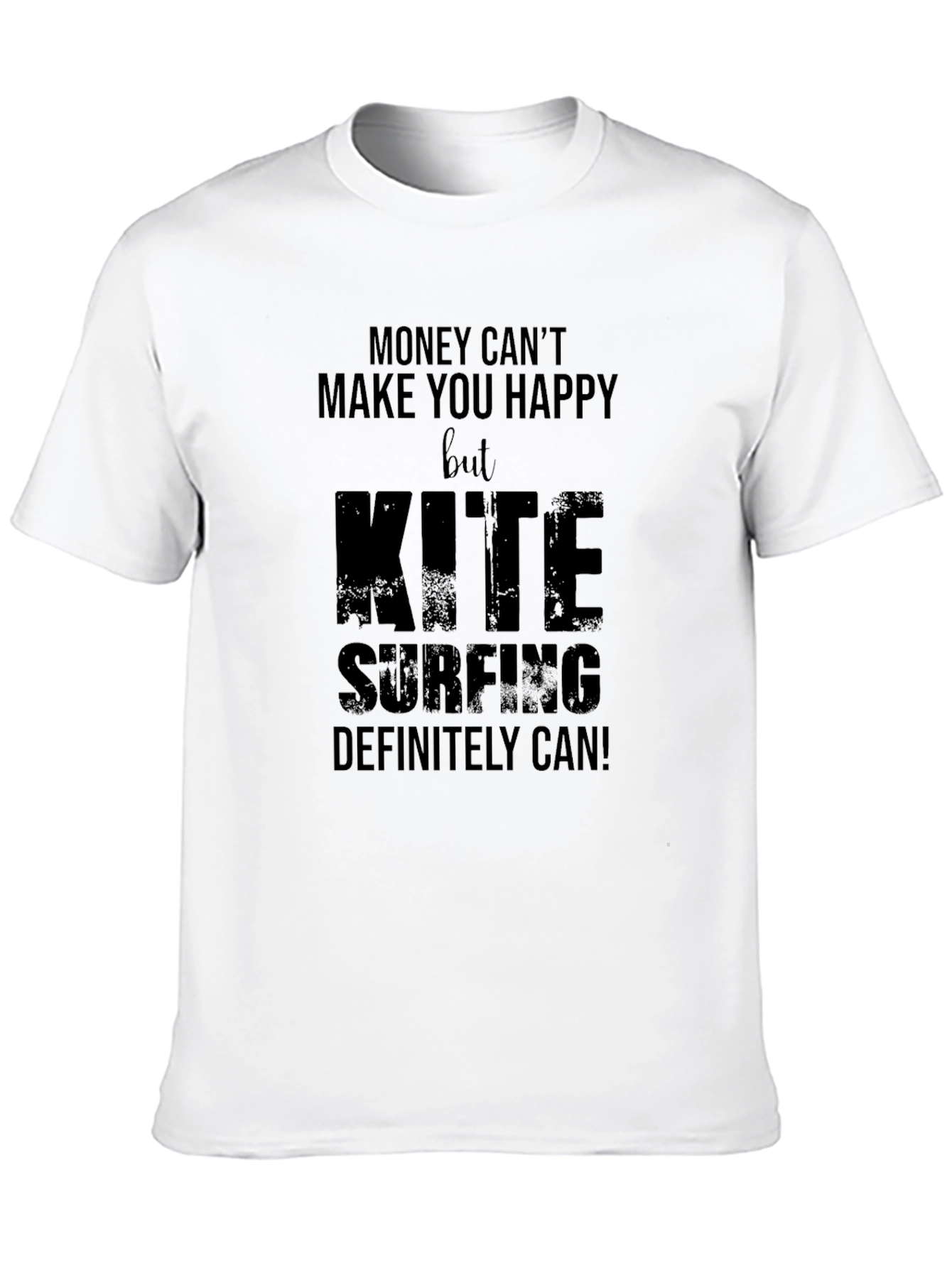 Kite Surfing T-Shirt: Money Cant Buy Happiness Tee