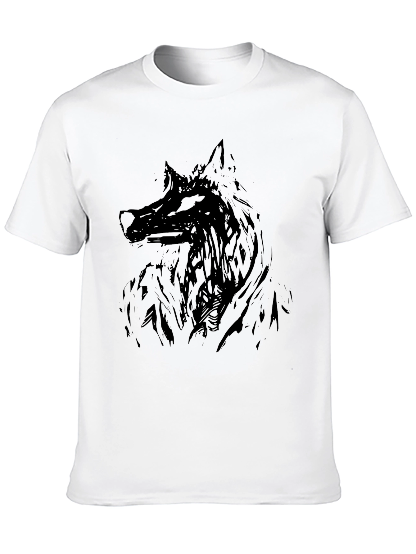 Black Wolf Graphic Tee - Mens Casual Shirt