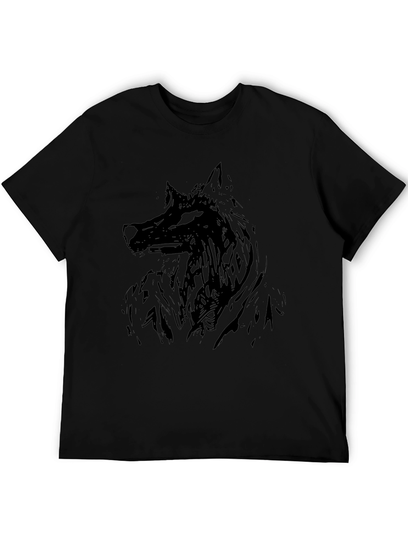 Black Wolf Graphic Tee - Mens Casual Shirt