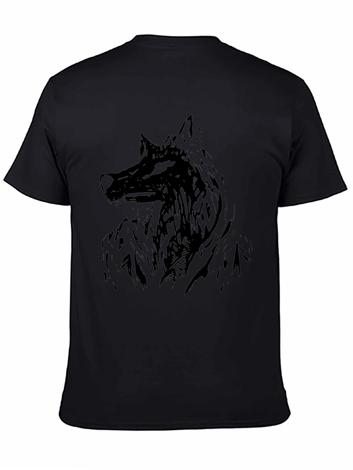 Black Wolf Graphic Tee - Mens Casual Shirt