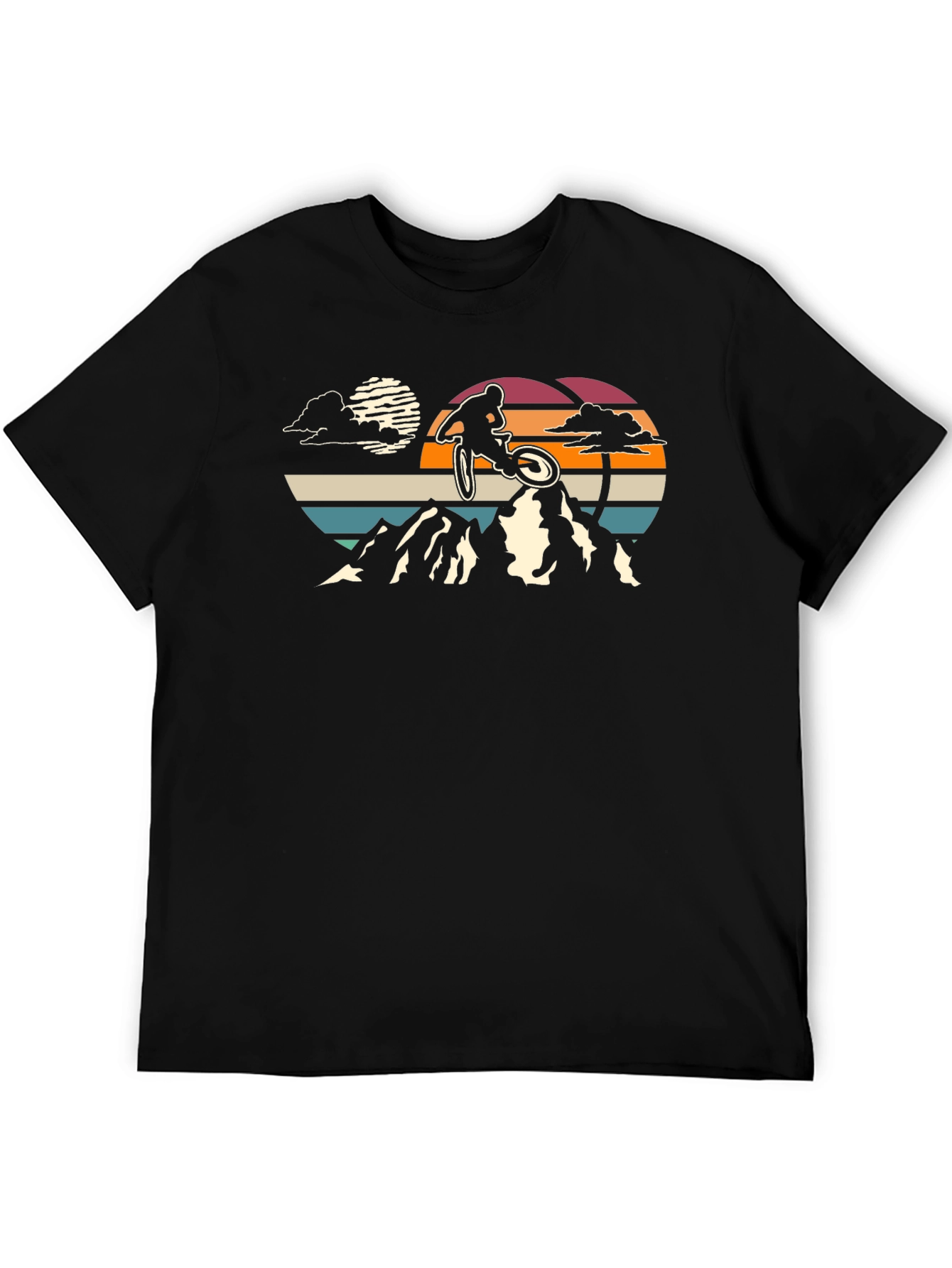 Mountain Biker Sunset Graphic T-Shirt