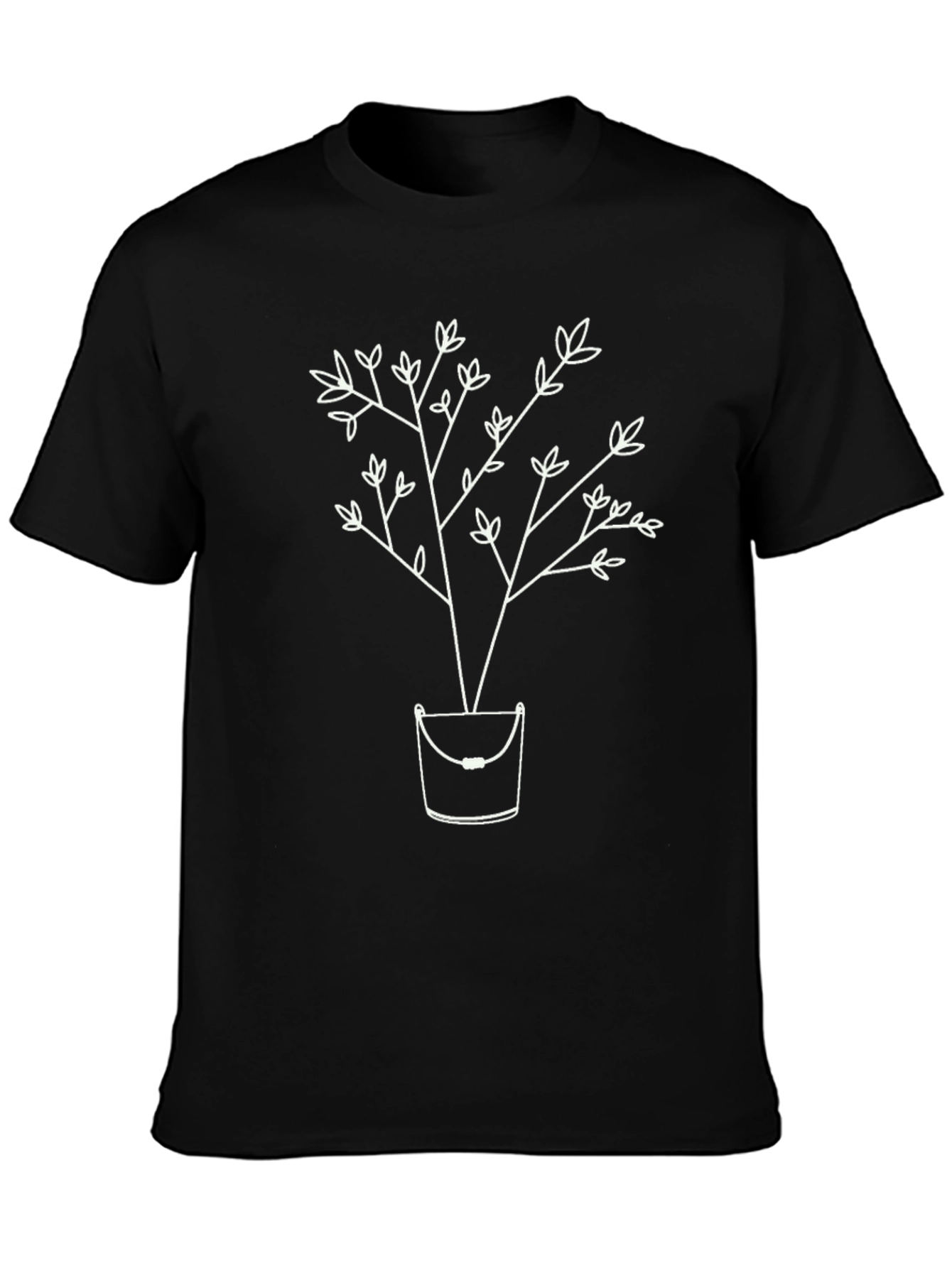 Unique Tree in Bucket Graphic Tee - Black