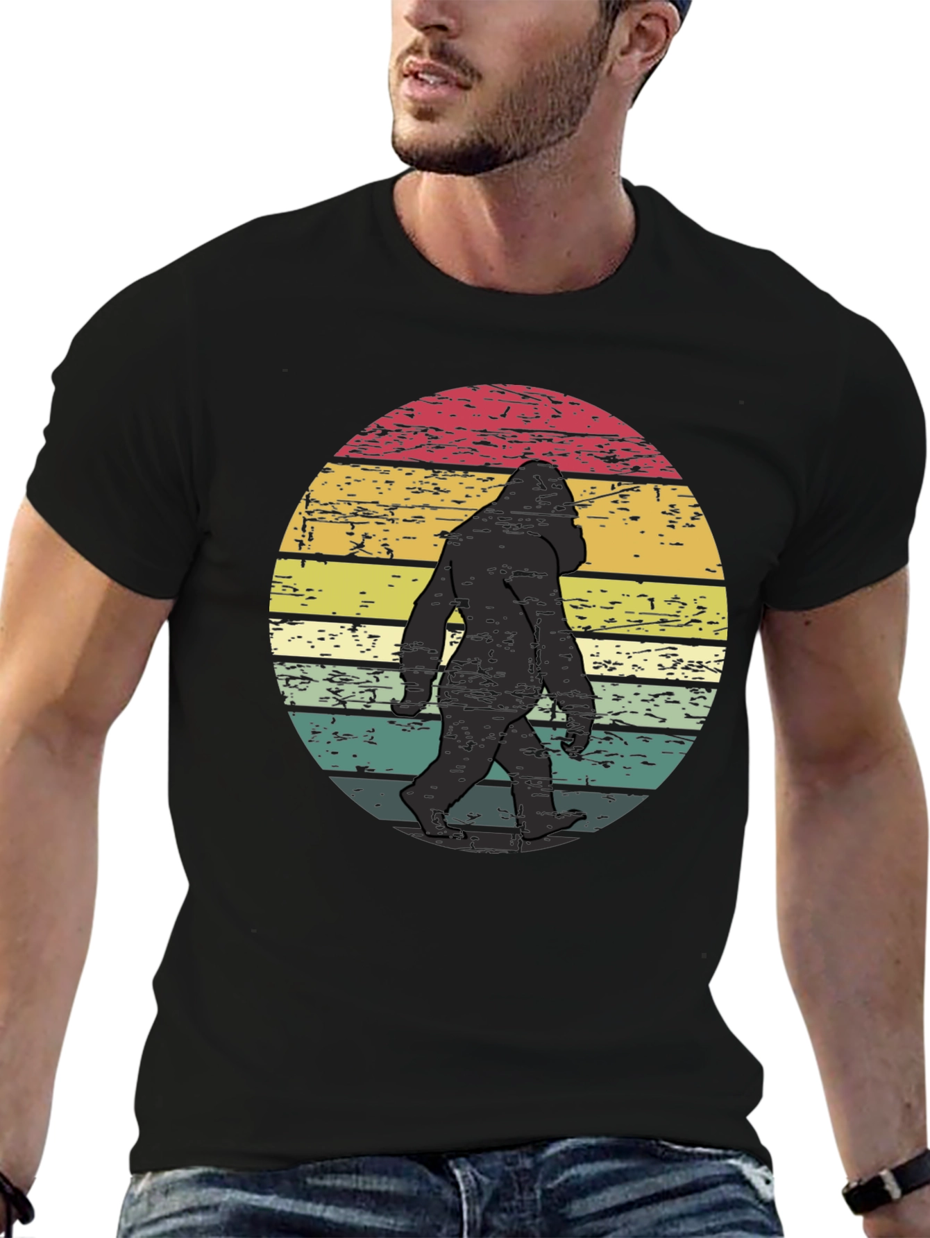 Retro Bigfoot Graphic Tee - Mens Black T-Shirt
