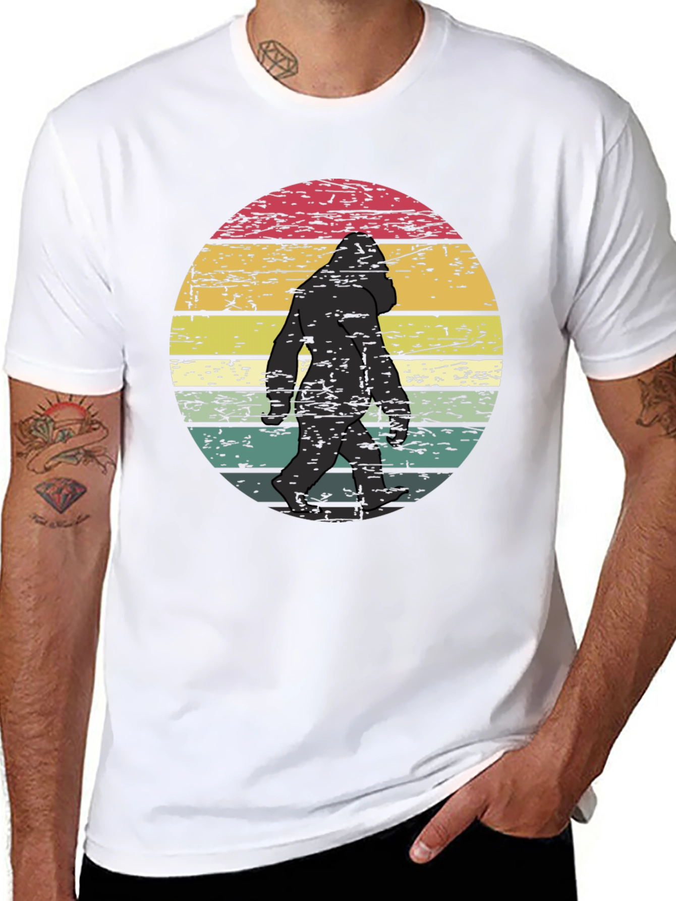 Retro Bigfoot Graphic Tee - Mens Black T-Shirt