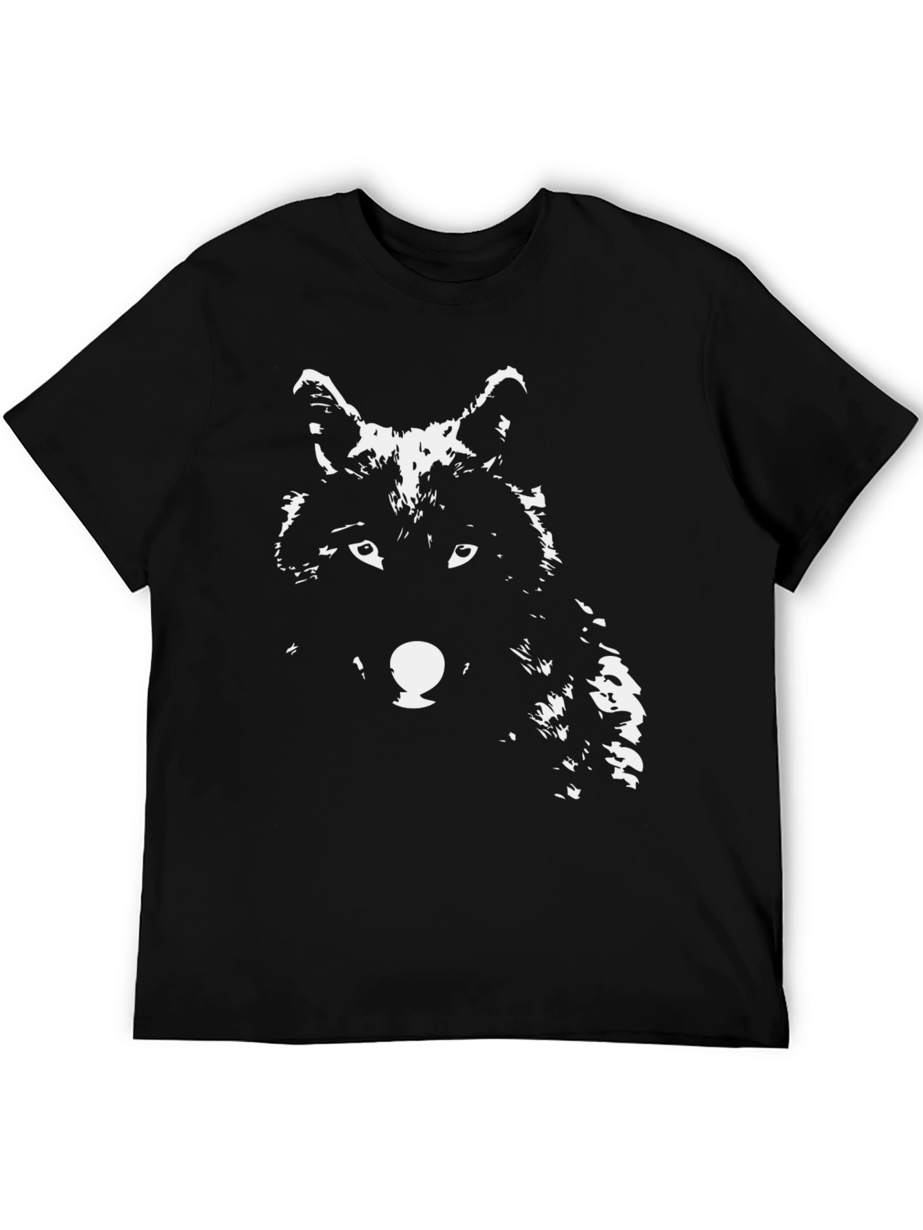 Wolf Graphic Print T-Shirt - Black