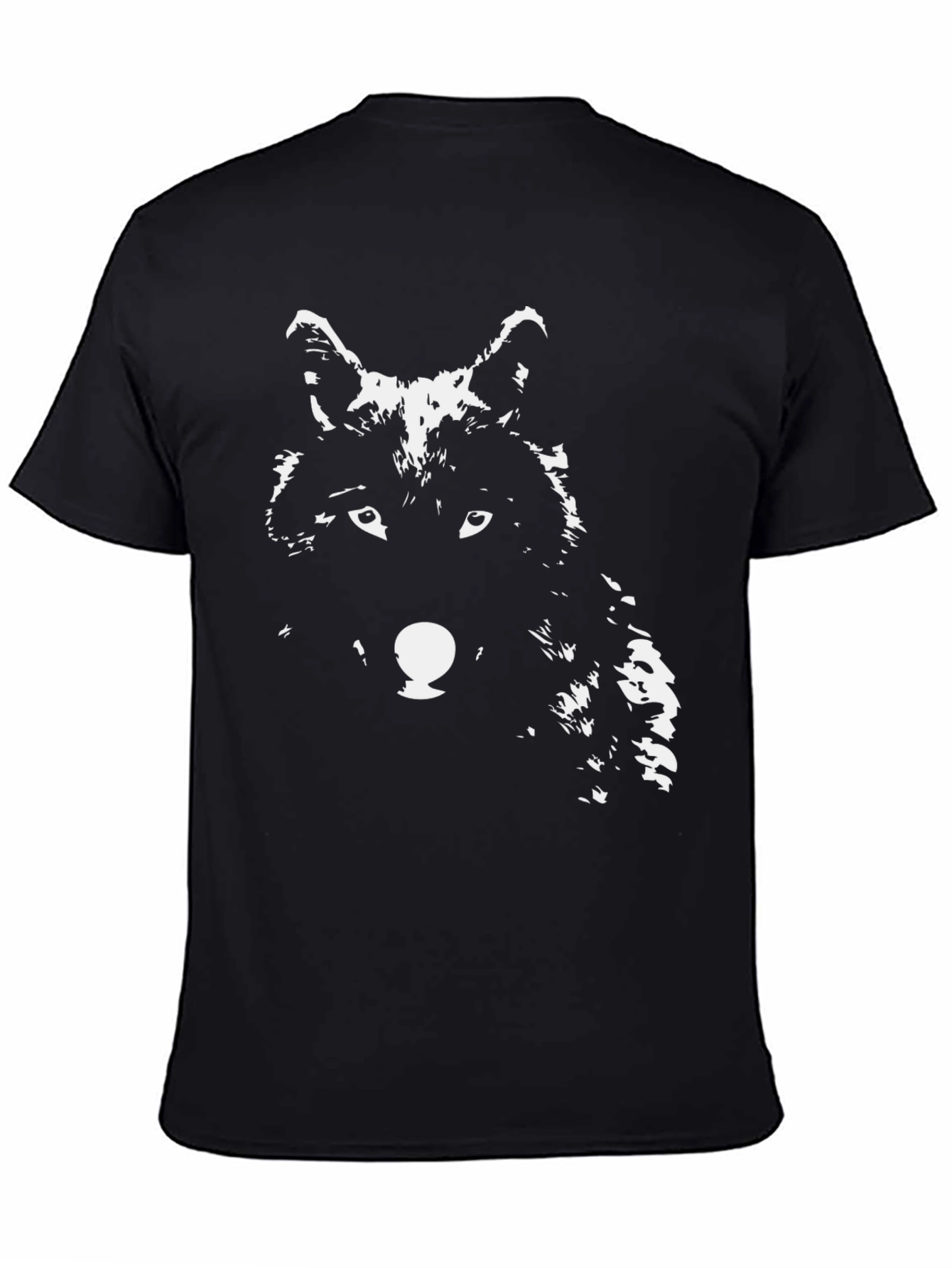 Wolf Graphic Print T-Shirt - Black