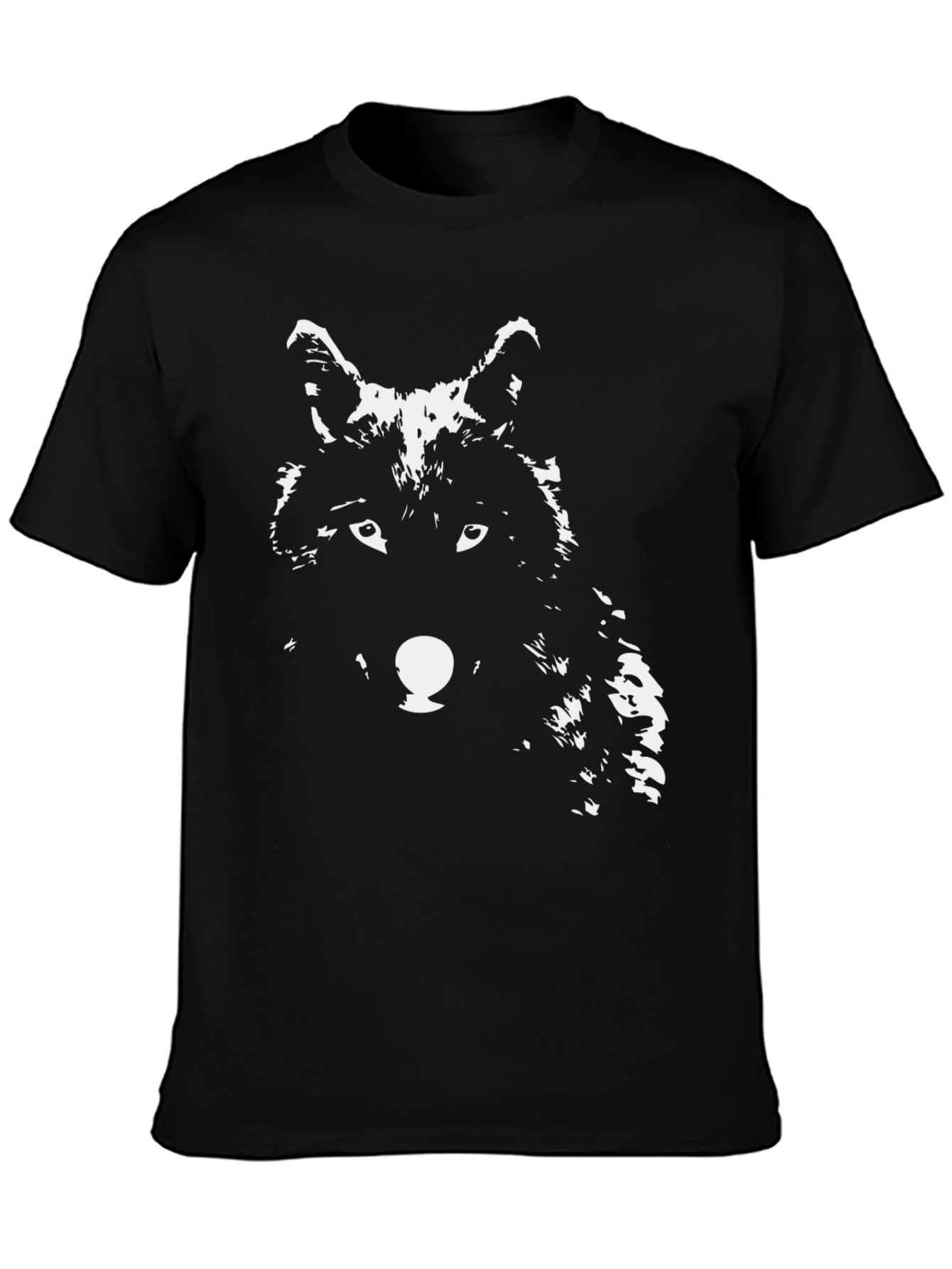 Wolf Graphic Print T-Shirt - Black