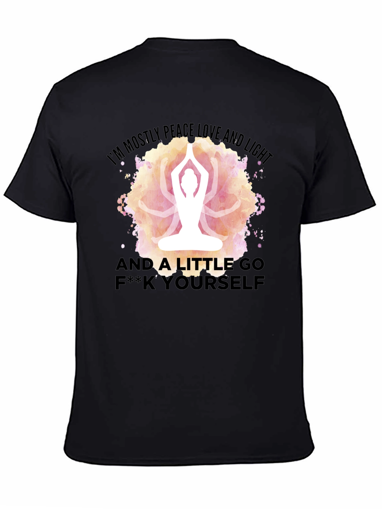 Peace Love Light Yoga Funny Graphic T-Shirt