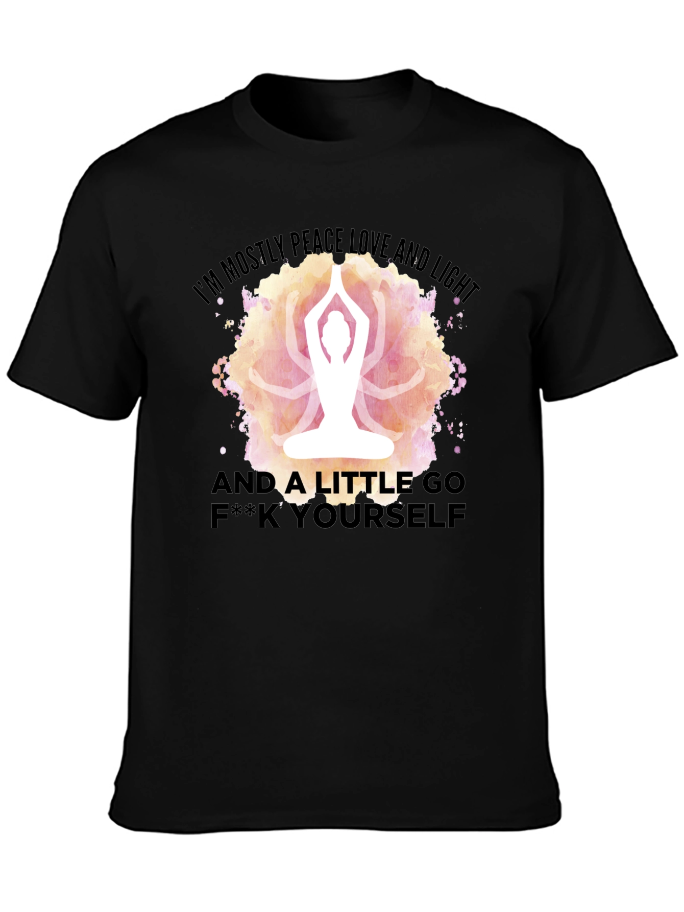 Peace Love Light Yoga Funny Graphic T-Shirt