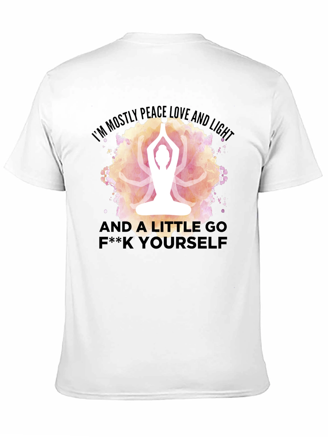 Peace Love Light Yoga Funny Graphic T-Shirt