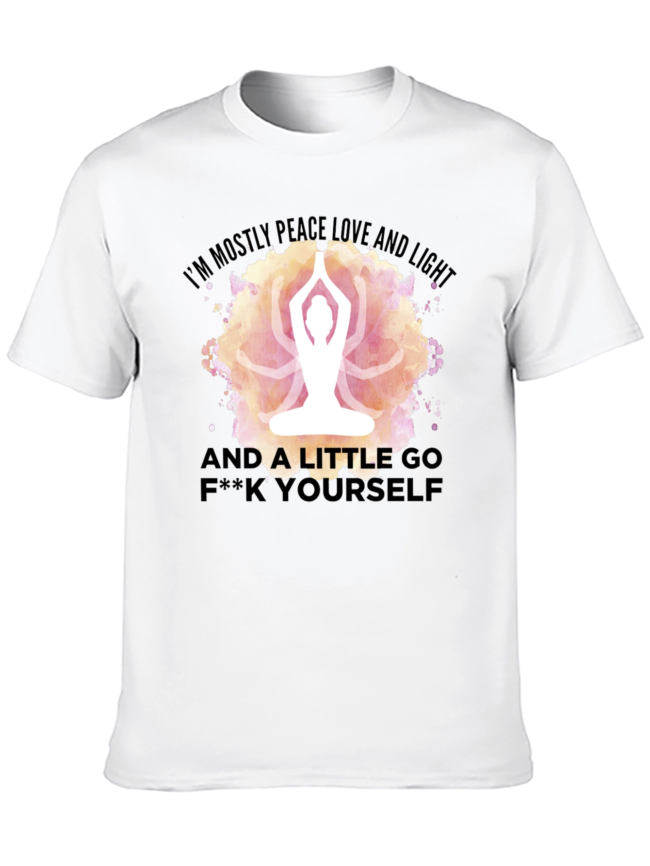 Peace Love Light Yoga Funny Graphic T-Shirt