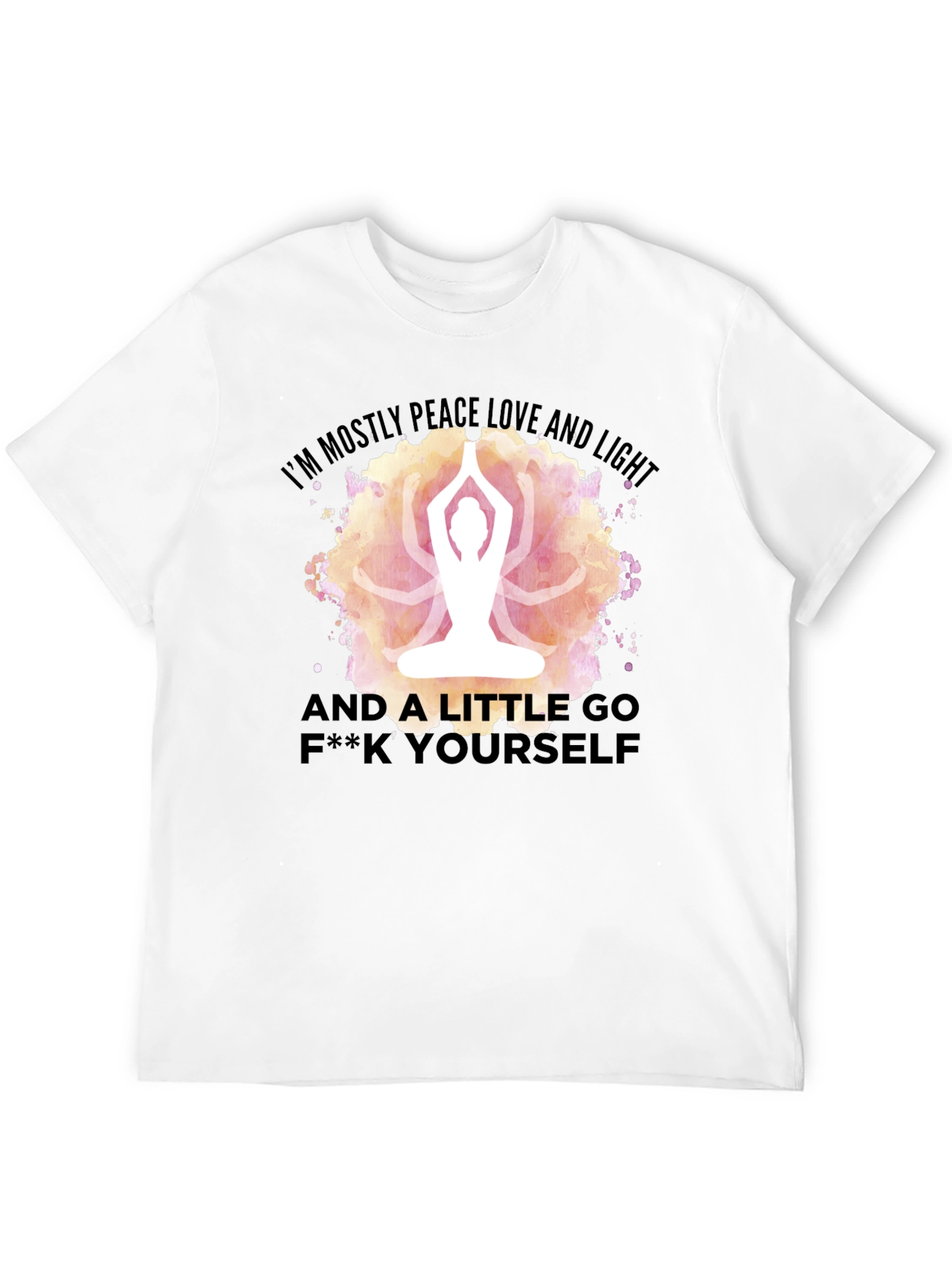 Peace Love Light Yoga Funny Graphic T-Shirt