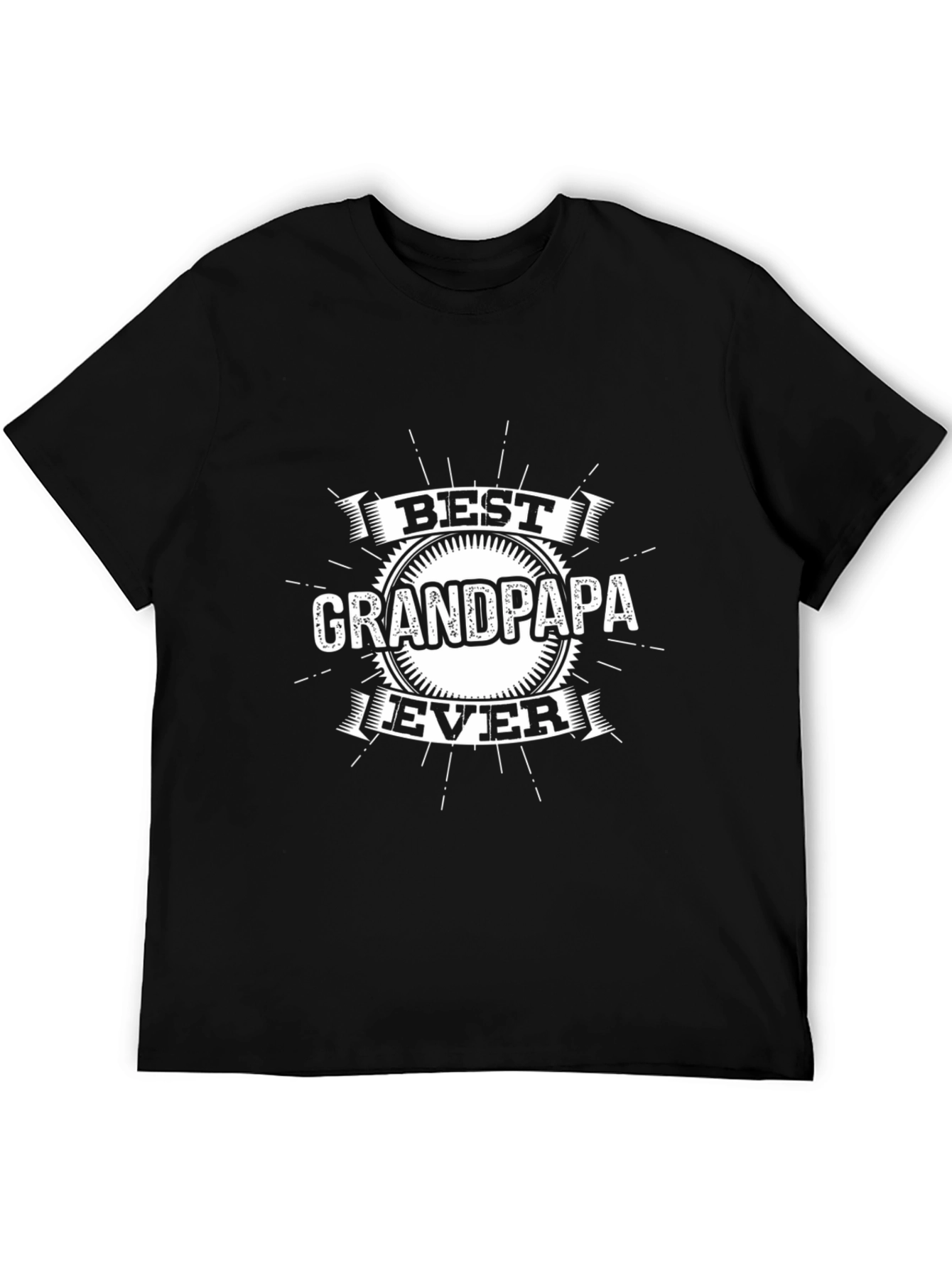 Best Grandpa Ever Graphic T-Shirt - Black