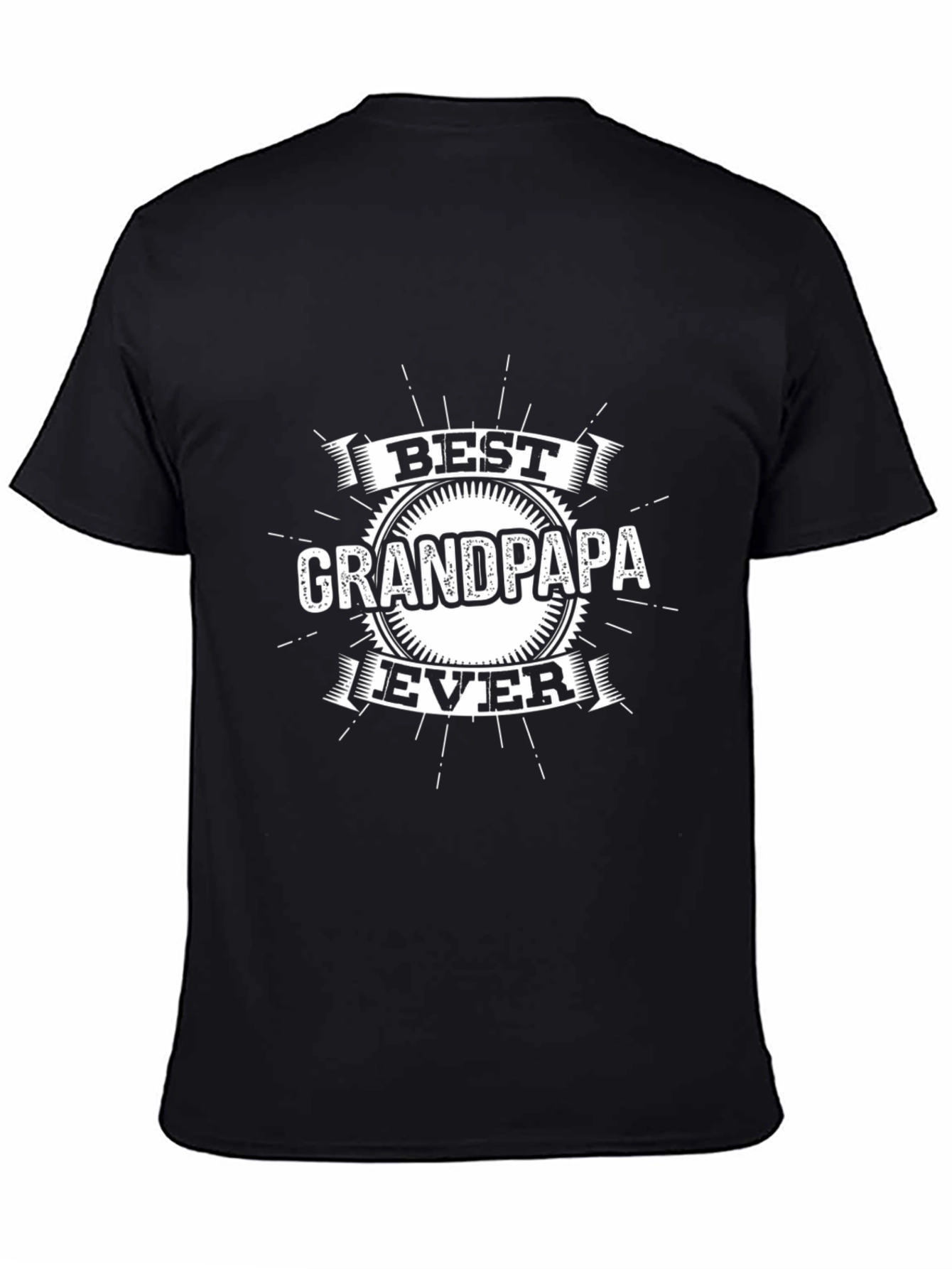 Best Grandpa Ever Graphic T-Shirt - Black