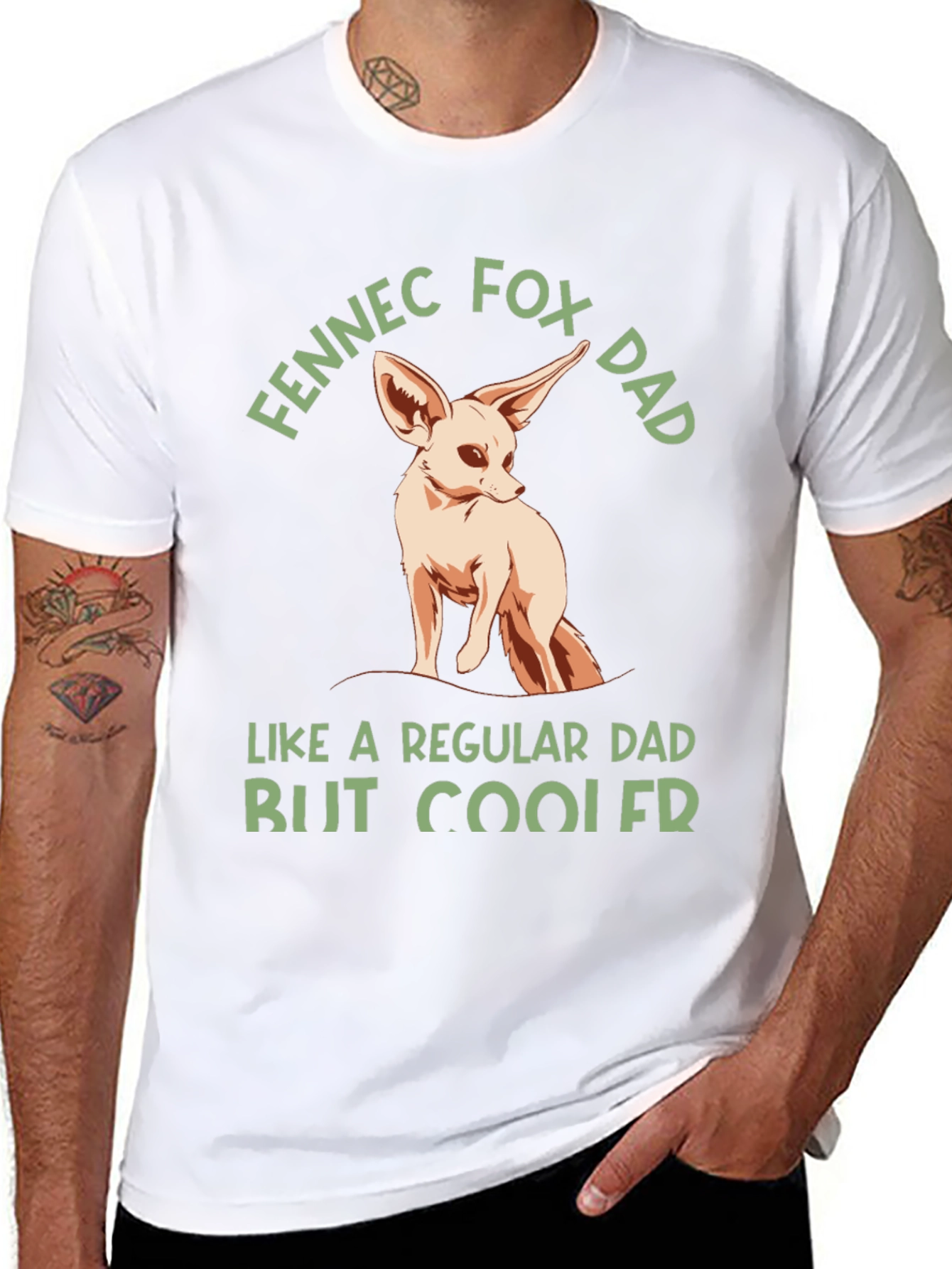 Fennec Fox Dad T-Shirt - Cool Fathers Day Gift