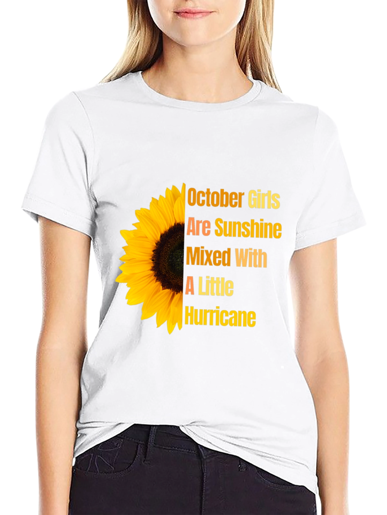 October Girls Sunflower Graphic T-Shirt