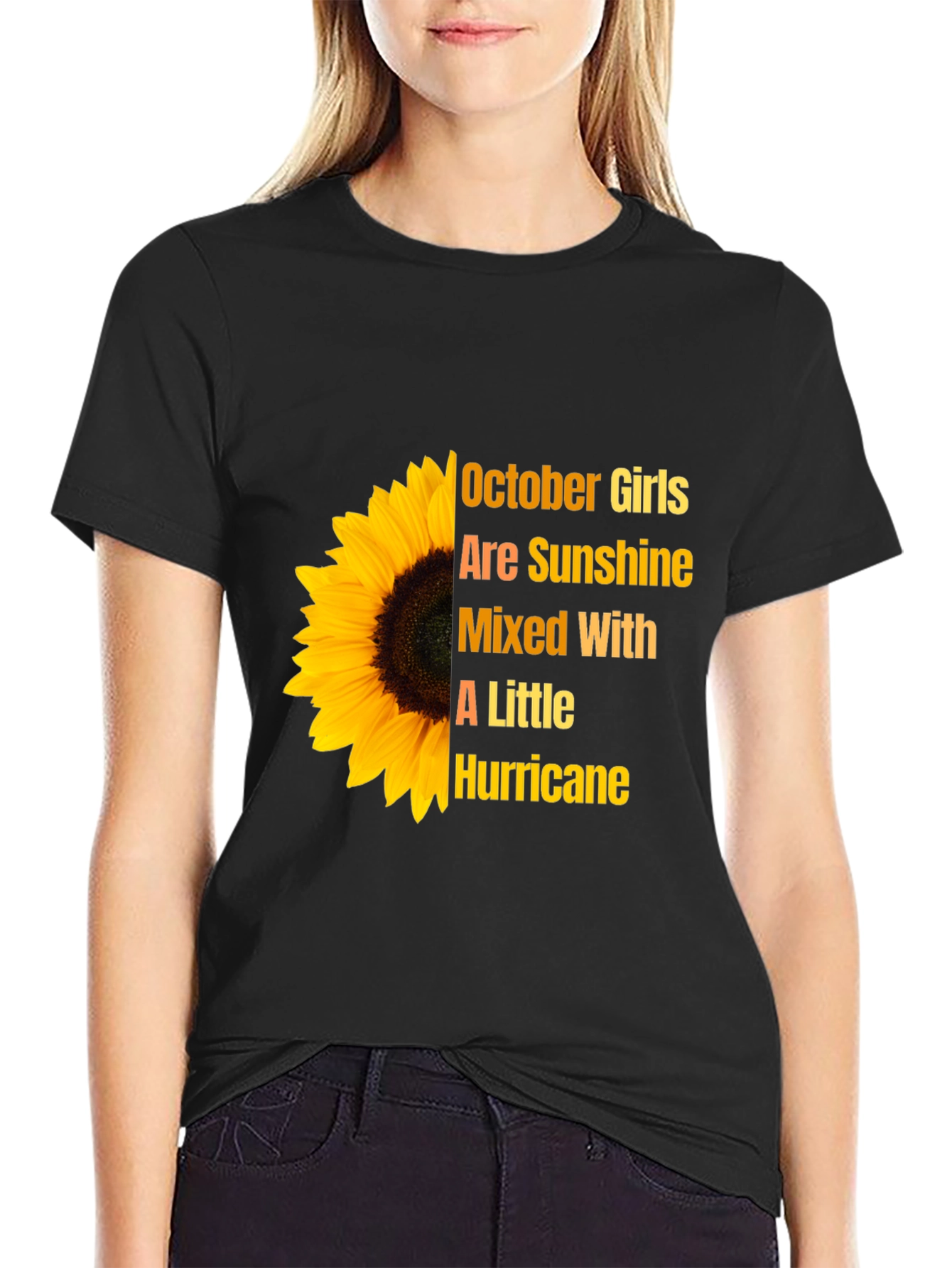October Girls Sunflower Graphic T-Shirt
